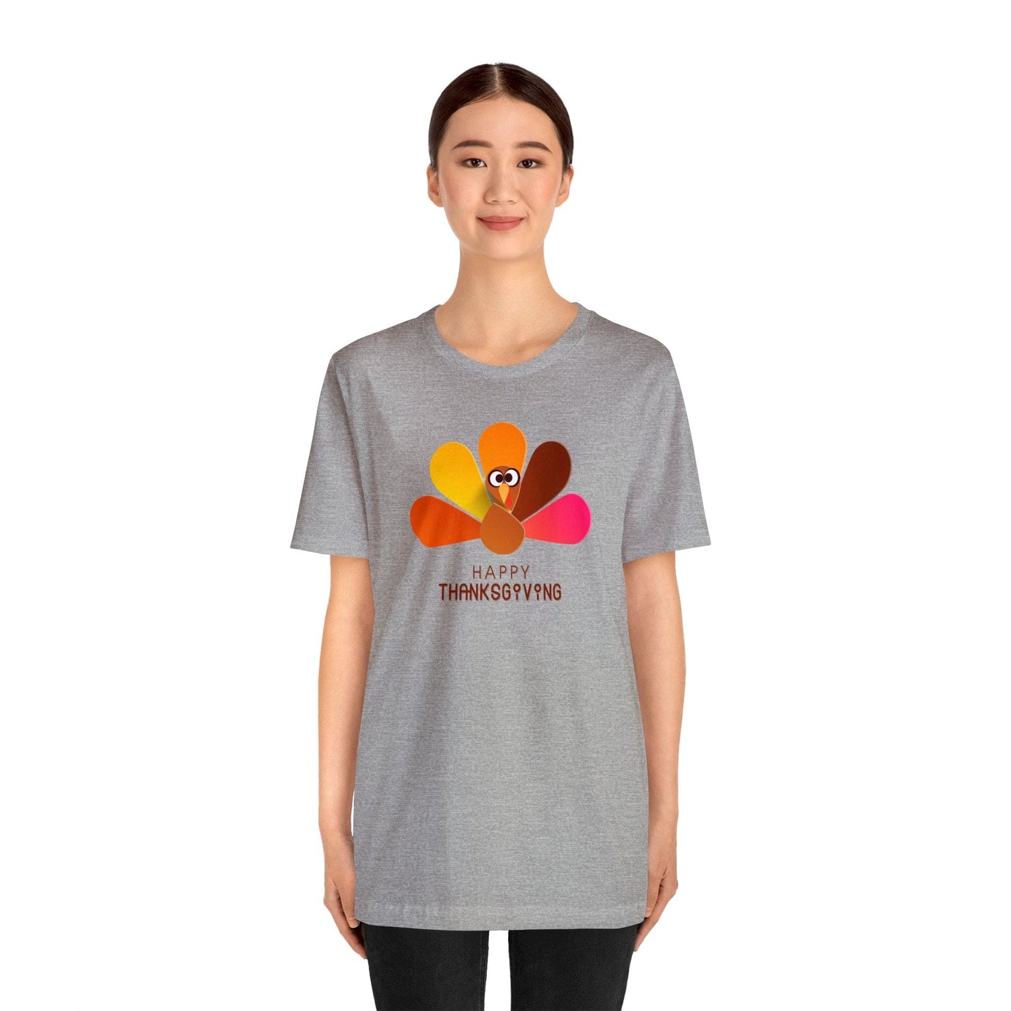 Happy Thanksgiving: “Happy Thanksgiving” Peacock-Style Turkey T-Shirt