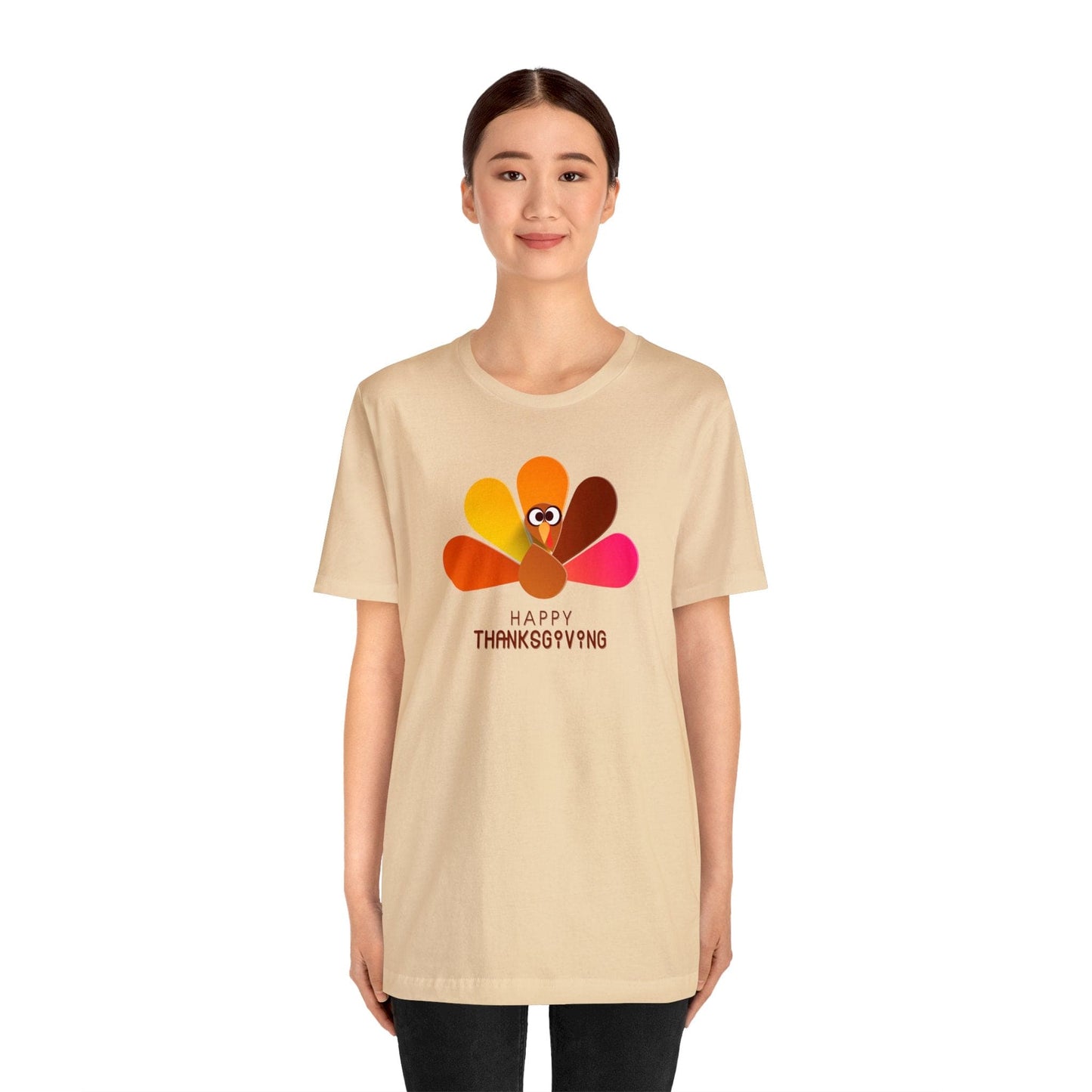 Happy Thanksgiving: “Happy Thanksgiving” Peacock-Style Turkey T-Shirt