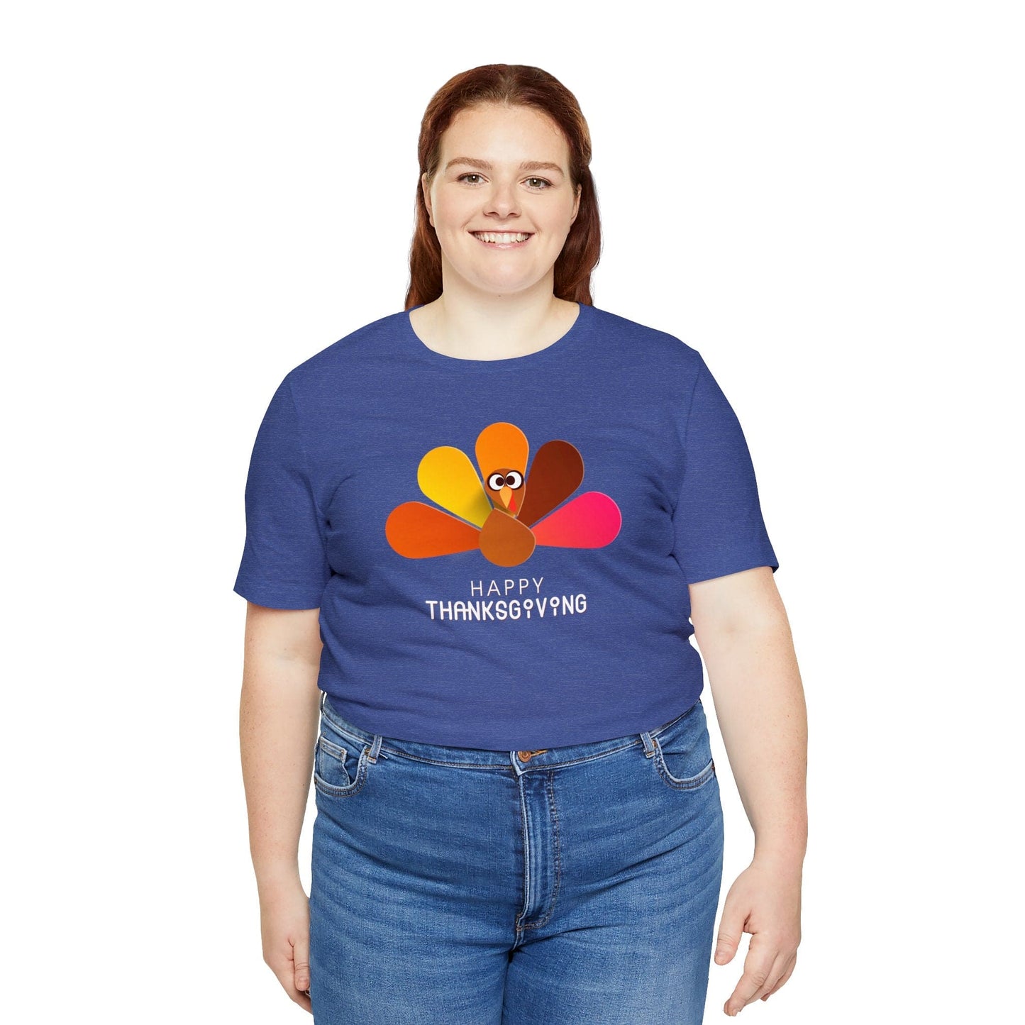 Happy Thanksgiving: “Happy Thanksgiving” Peacock-Style Turkey T-Shirt