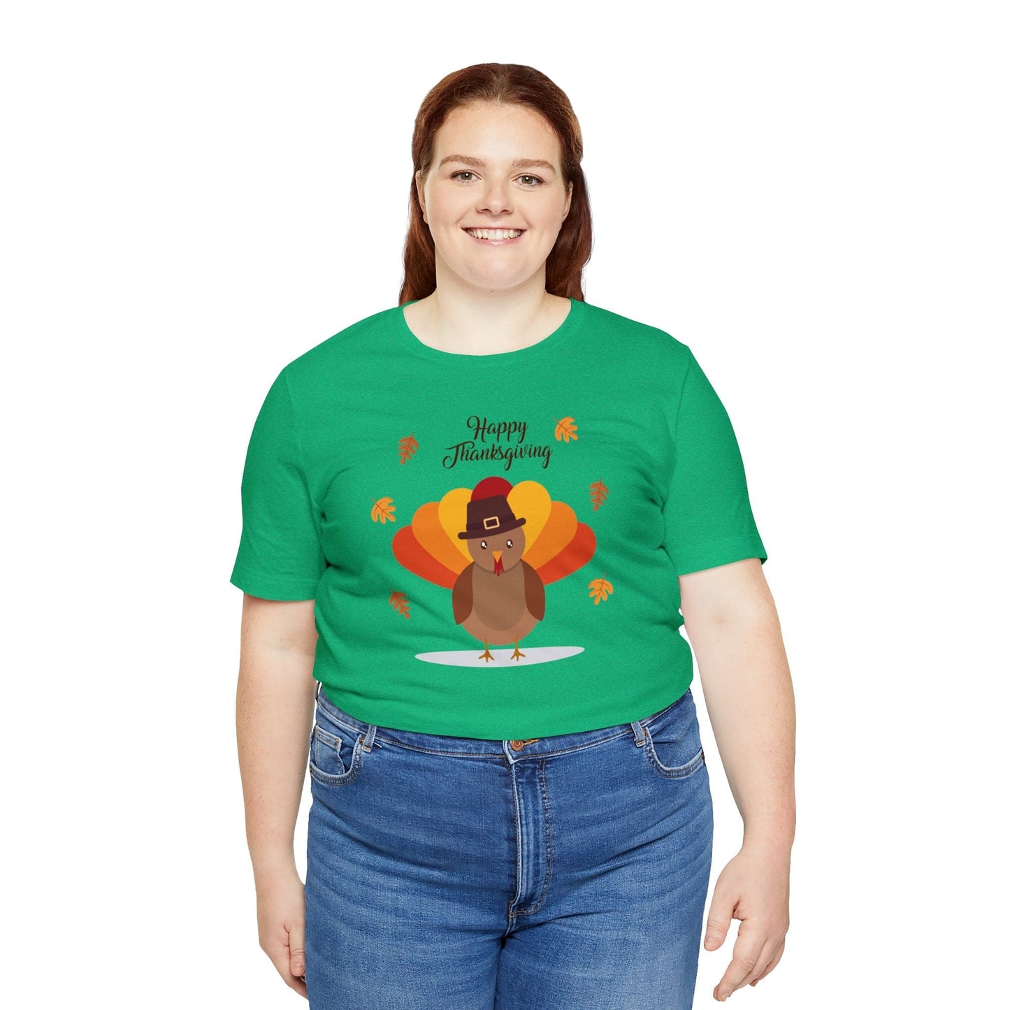 Happy Thanksgiving: “Happy Thanksgiving” w/Cheerful Turkey Design T-Shirt