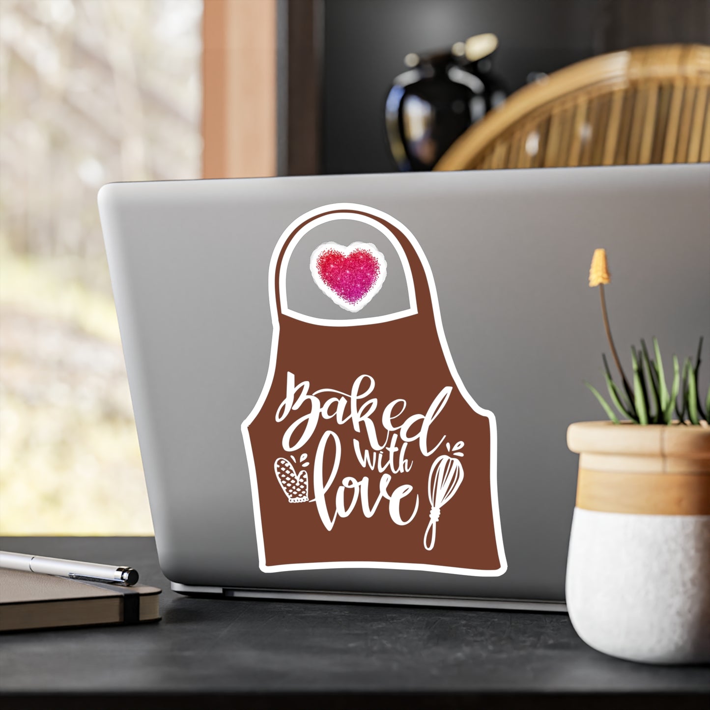 “Baked With Love” Apron image - Kiss-Cut Vinyl Decal