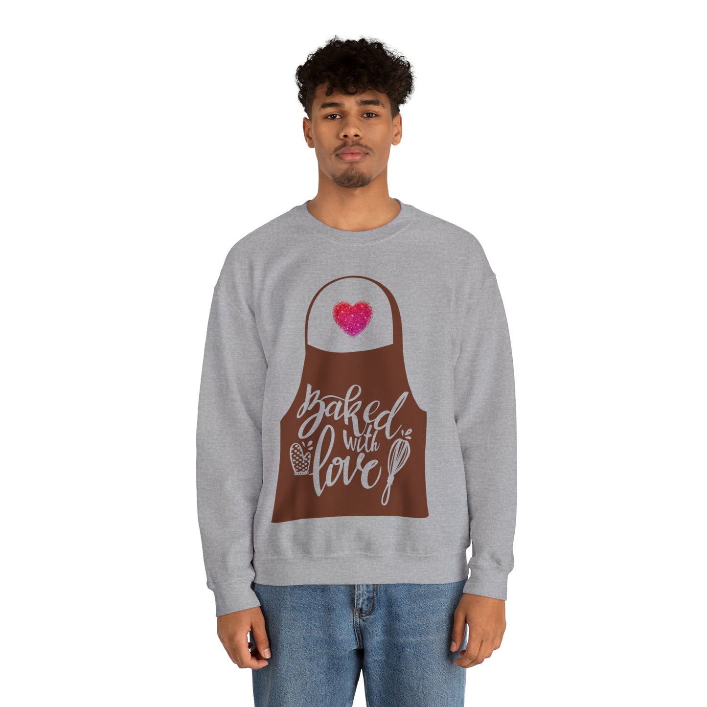 “Baked With Love” Apron image - Gildan 18000 Unisex Heavy Blend™ Crewneck Sweatshirt