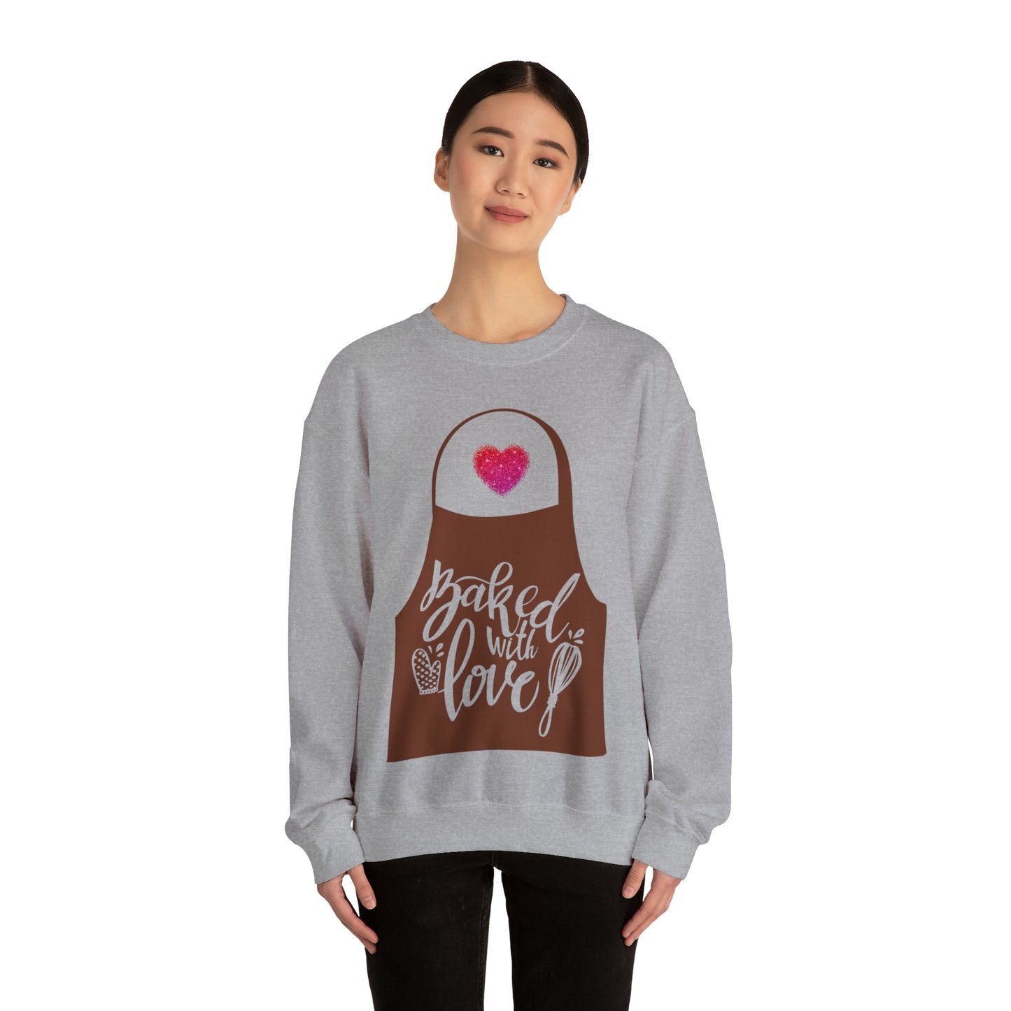 “Baked With Love” Apron image - Gildan 18000 Unisex Heavy Blend™ Crewneck Sweatshirt