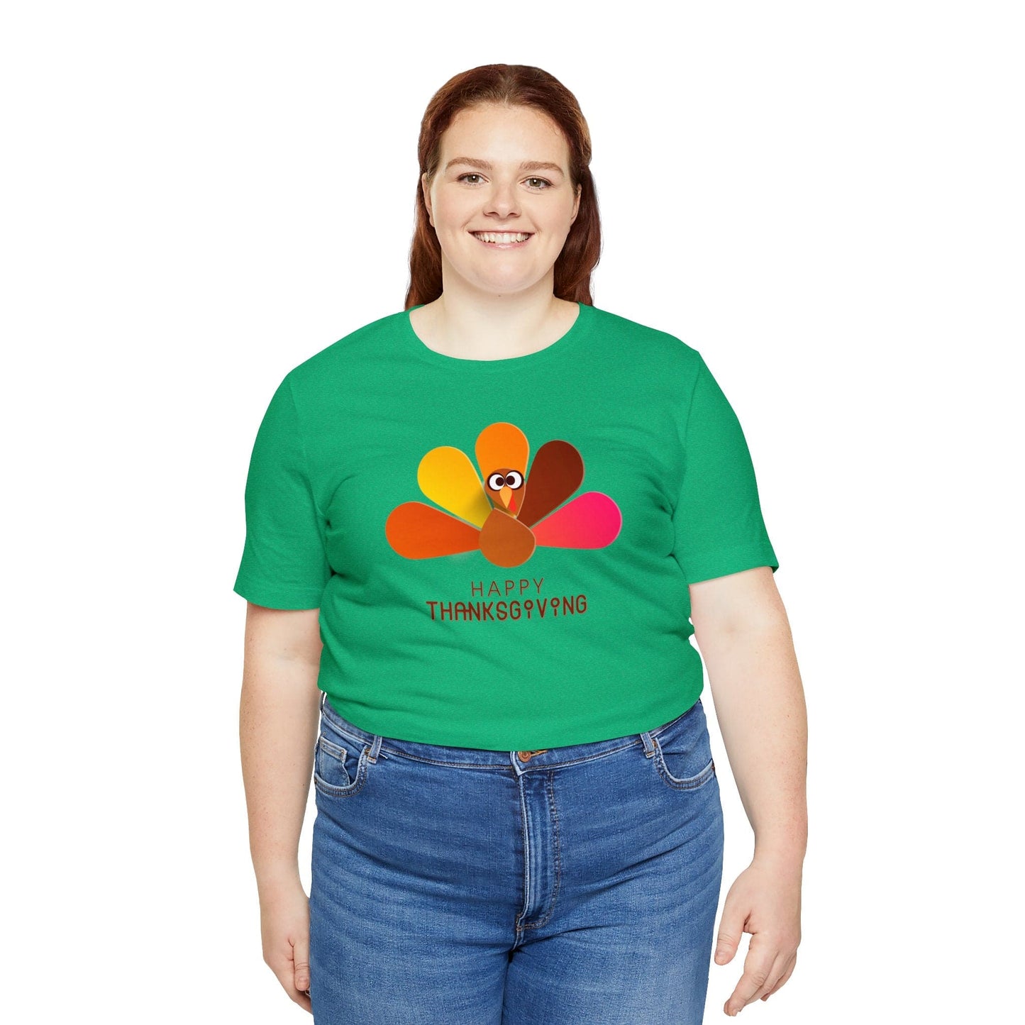 Happy Thanksgiving: “Happy Thanksgiving” Peacock-Style Turkey T-Shirt