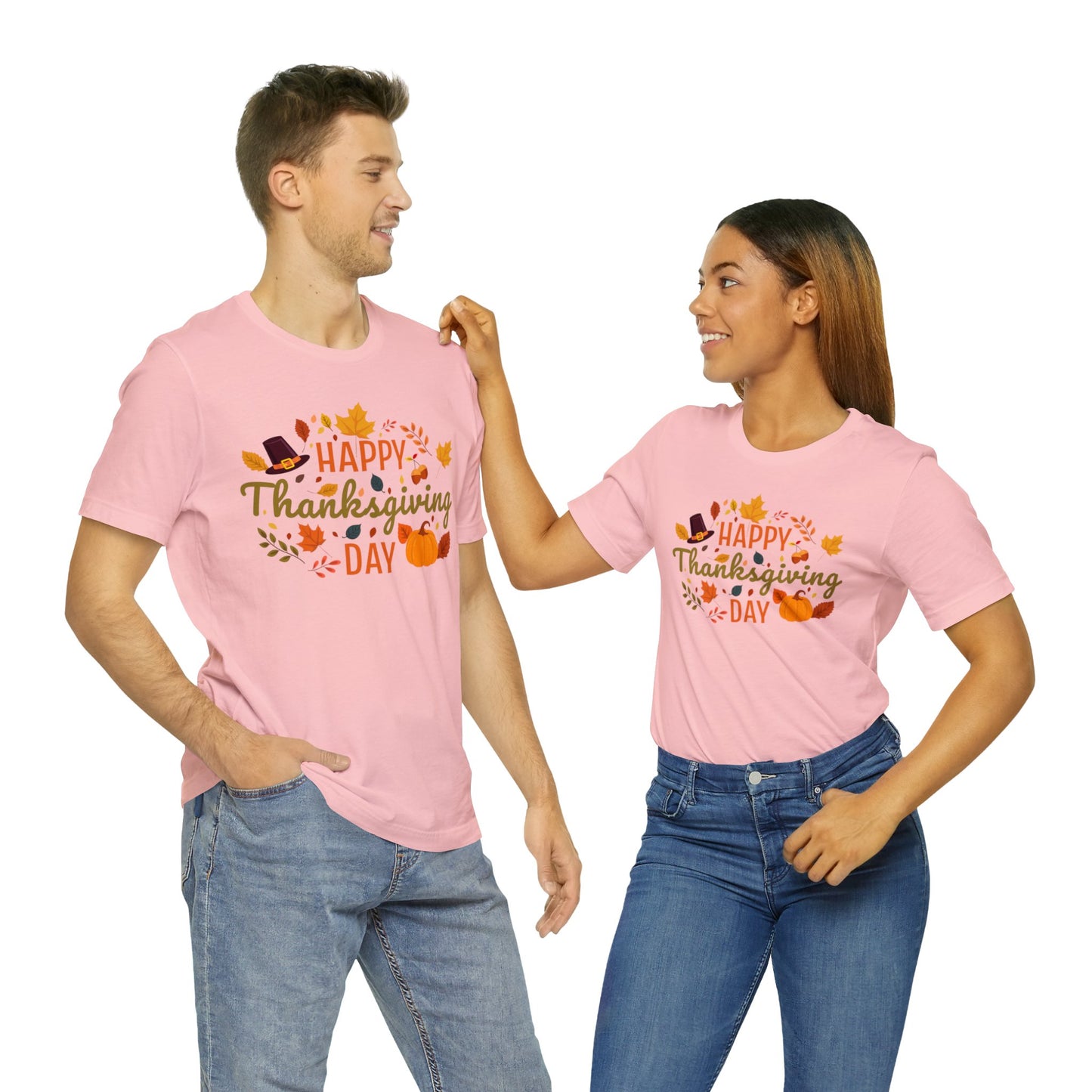 Happy Thanksgiving: “Happy Thanksgiving Day” w/Potpourri Design T-Shirt