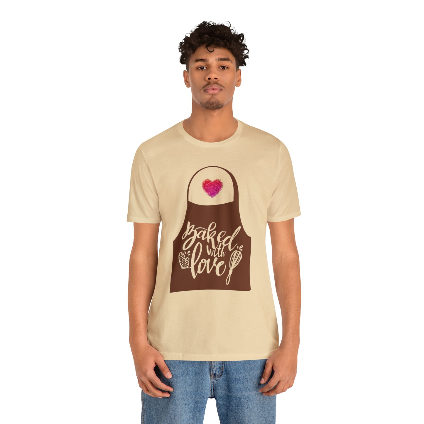 “Baked With Love” Apron image - Bella + Canvas 3001 Unisex Jersey Short Sleeve Tee