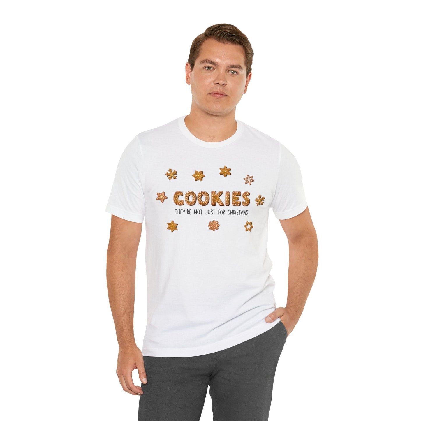 “Cookies: They're Not Just for Christmas” Bella + Canvas 3001 Unisex Jersey Short Sleeve Tee