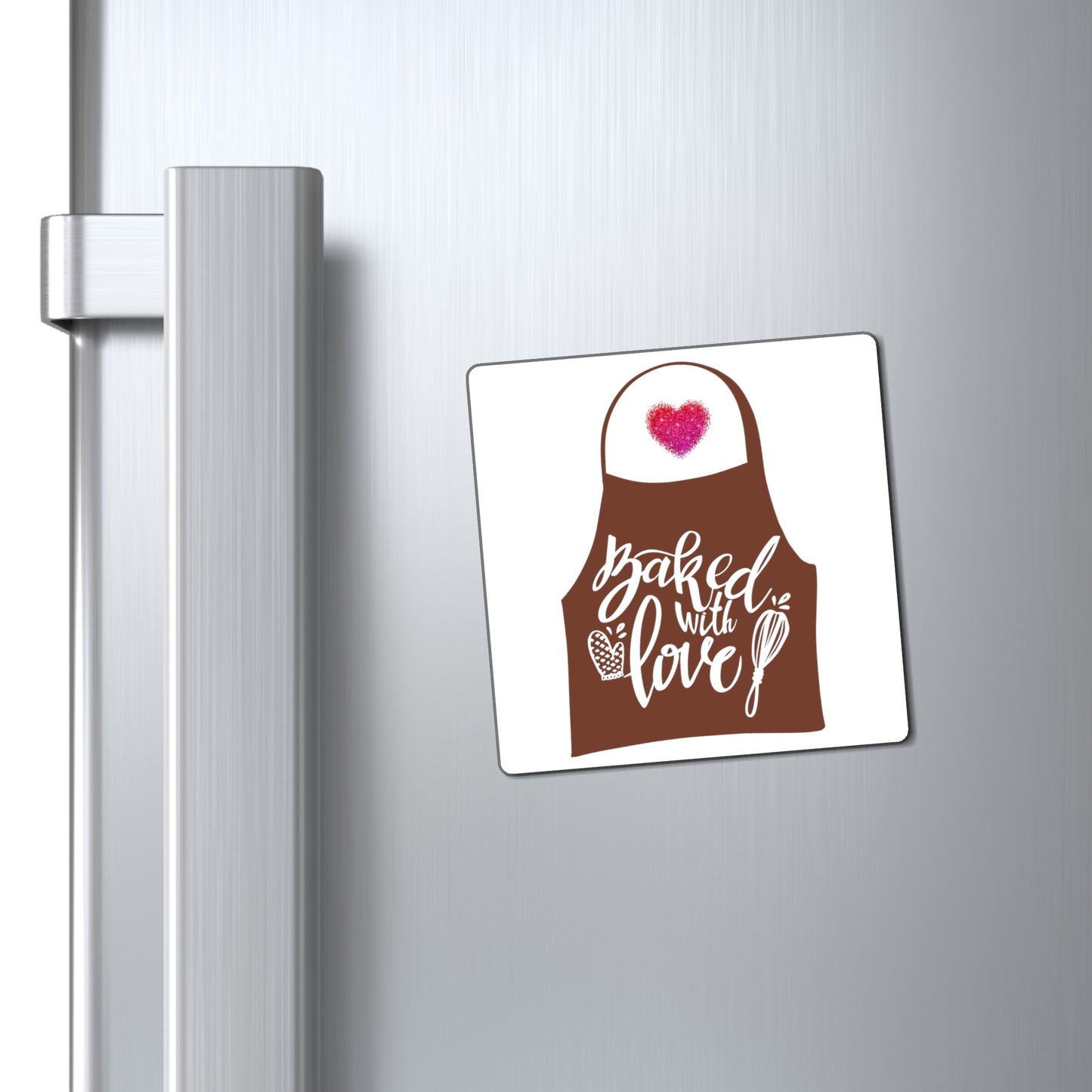 “Baked With Love” Apron image - Square Magnet