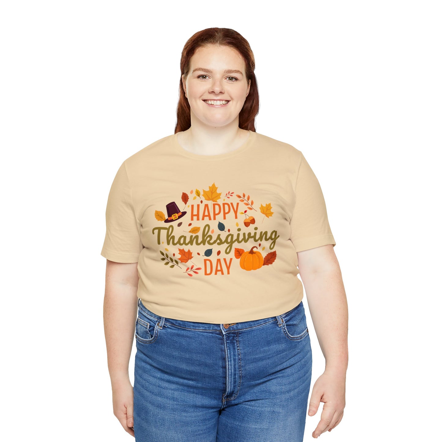 Happy Thanksgiving: “Happy Thanksgiving Day” w/Potpourri Design T-Shirt