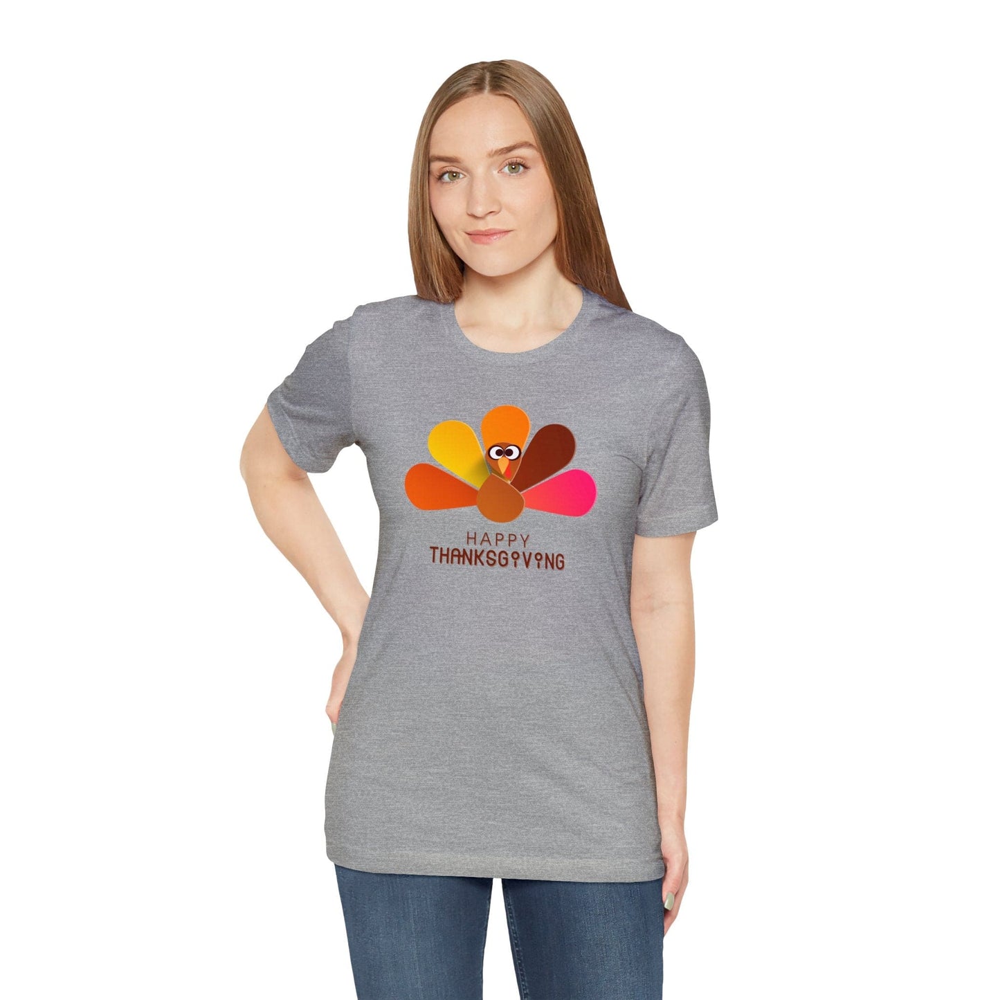 Happy Thanksgiving: “Happy Thanksgiving” Peacock-Style Turkey T-Shirt