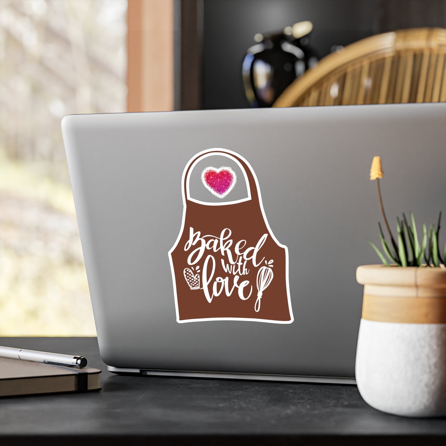 “Baked With Love” Apron image - Kiss-Cut Vinyl Decal