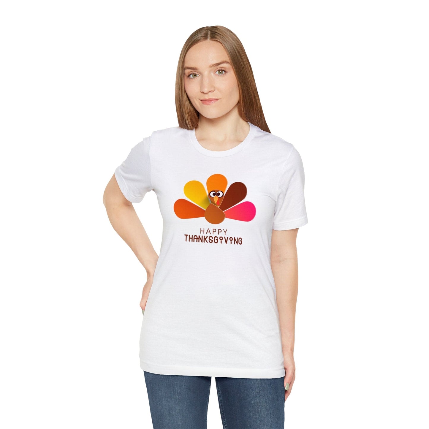Happy Thanksgiving: “Happy Thanksgiving” Peacock-Style Turkey T-Shirt