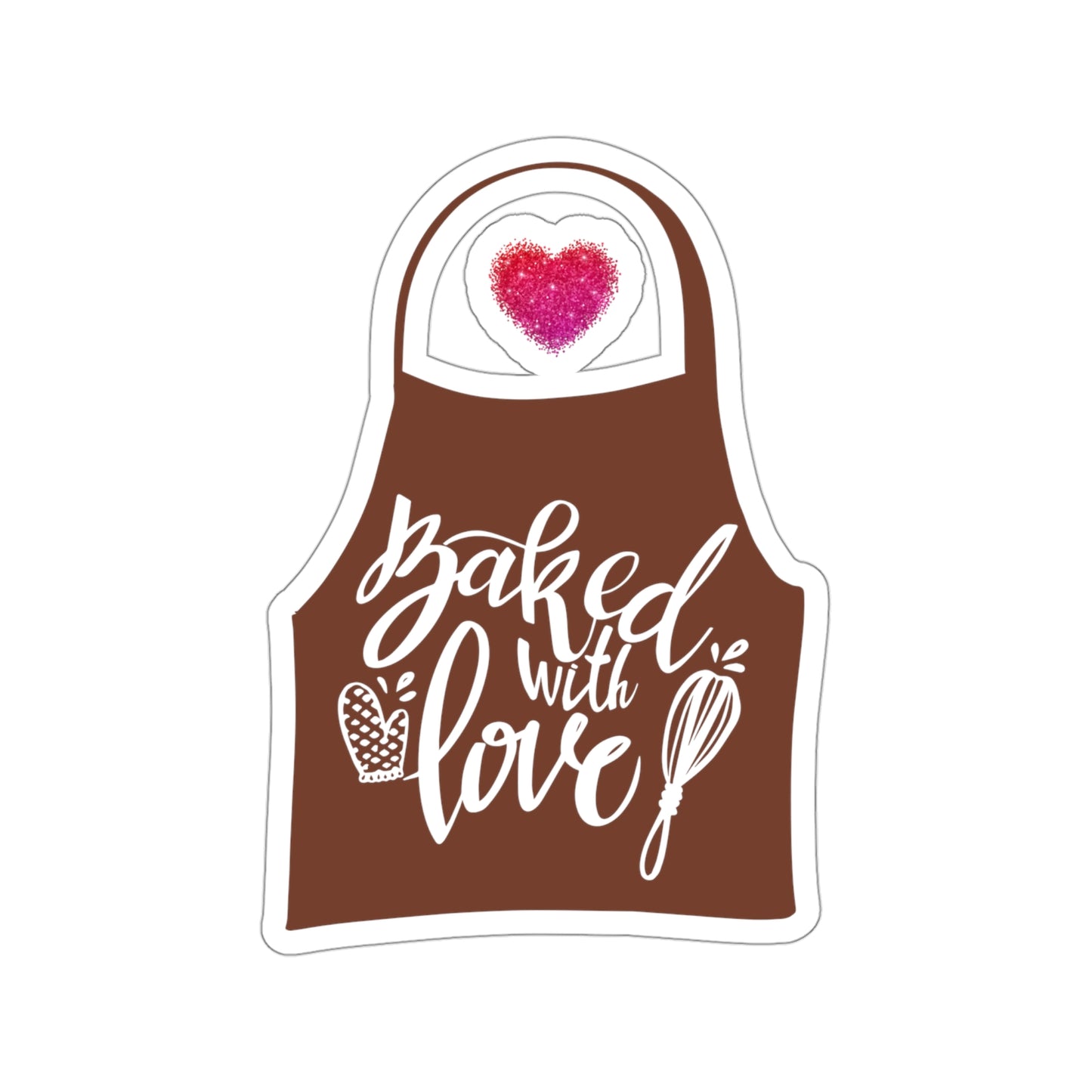 “Baked With Love” Apron image - Kiss-Cut Stickers