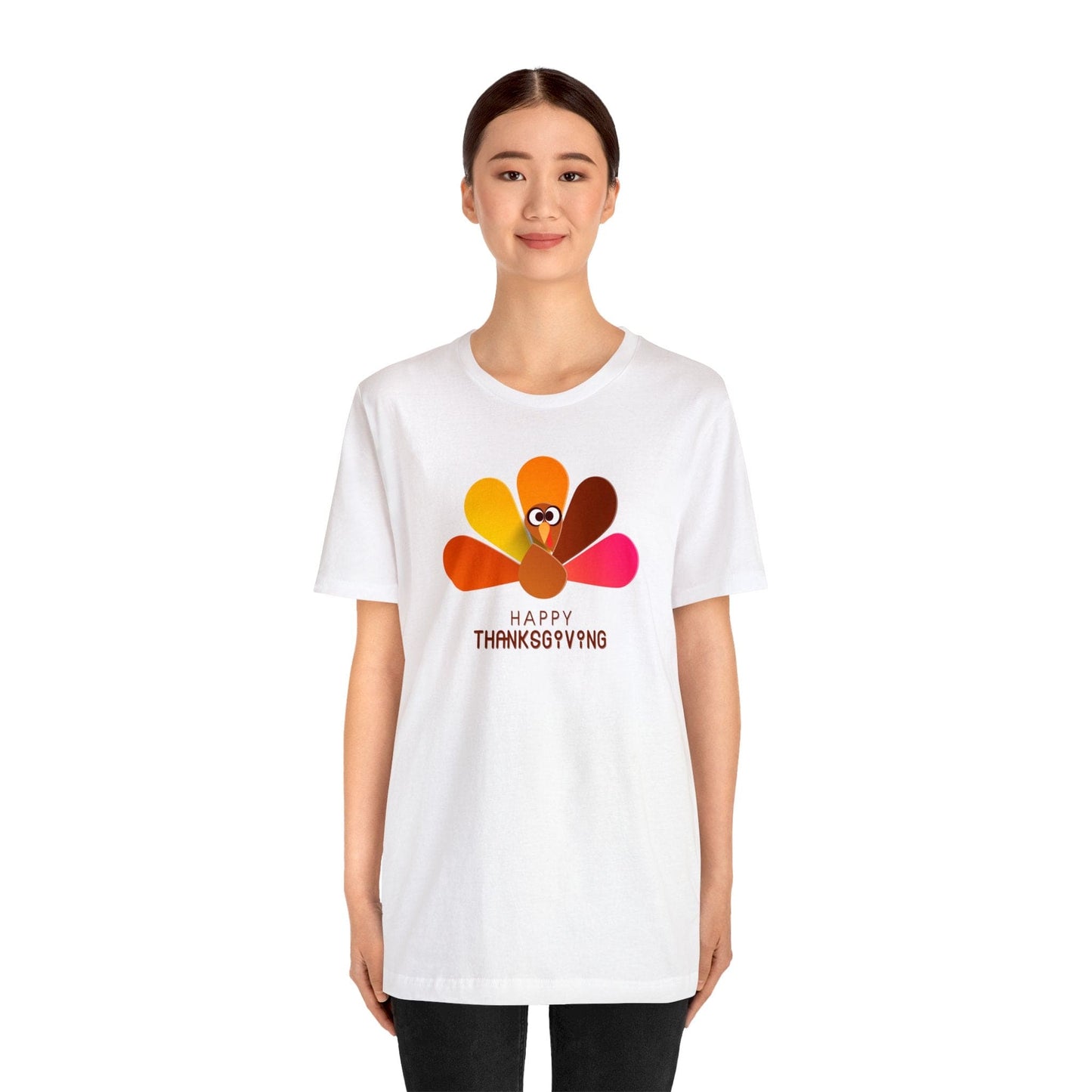 Happy Thanksgiving: “Happy Thanksgiving” Peacock-Style Turkey T-Shirt