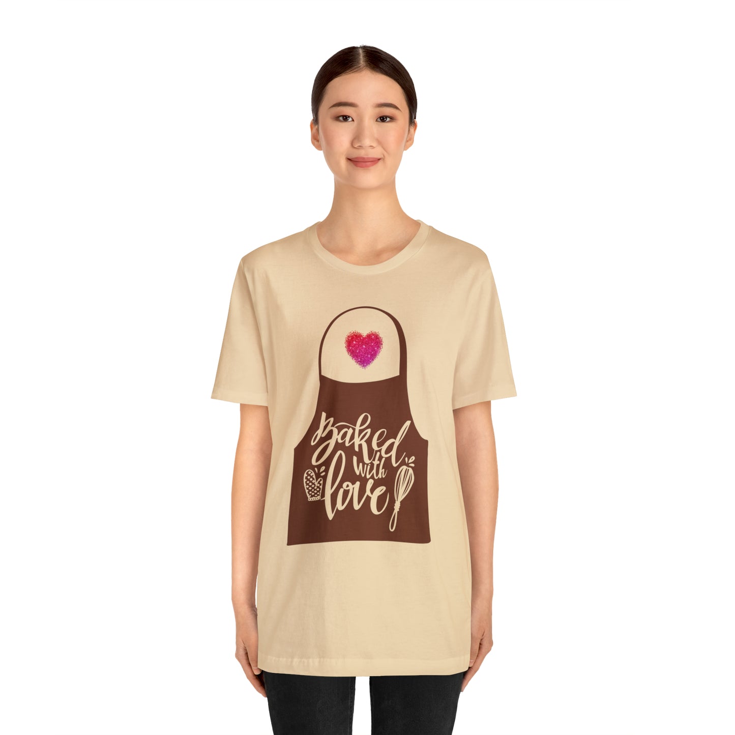 “Baked With Love” Apron image - Bella + Canvas 3001 Unisex Jersey Short Sleeve Tee