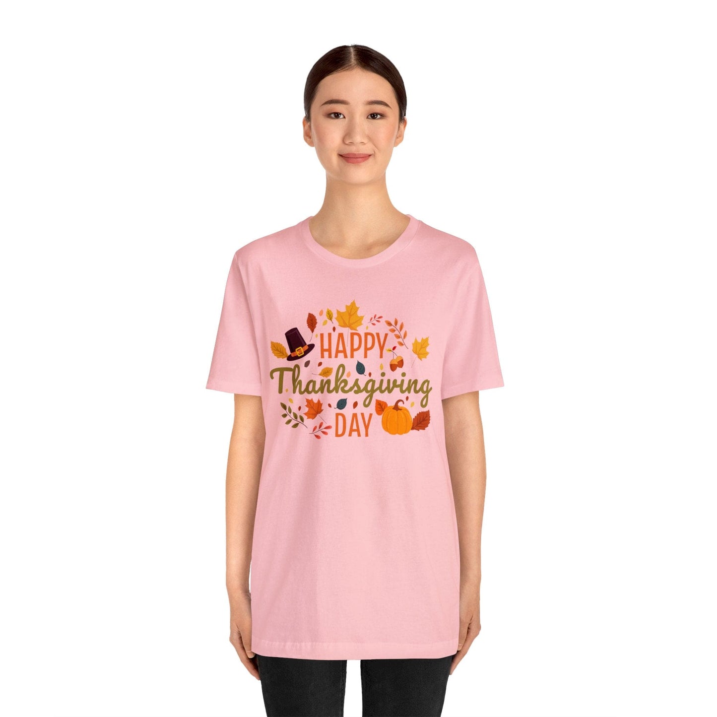 Happy Thanksgiving: “Happy Thanksgiving Day” w/Potpourri Design T-Shirt