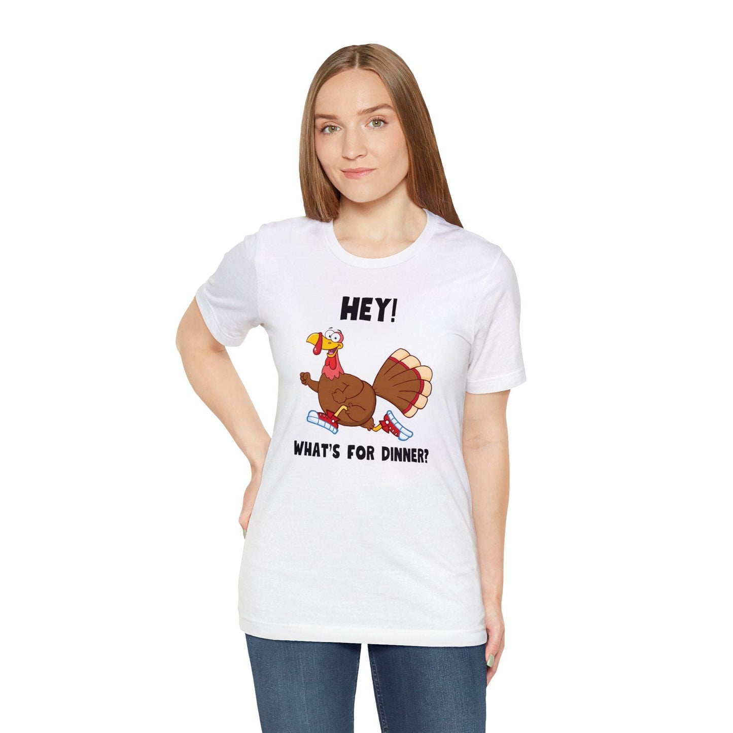 Jerky Turkey: “Hey! What's for Dinner?” Thanksgiving Novelty T-Shirt