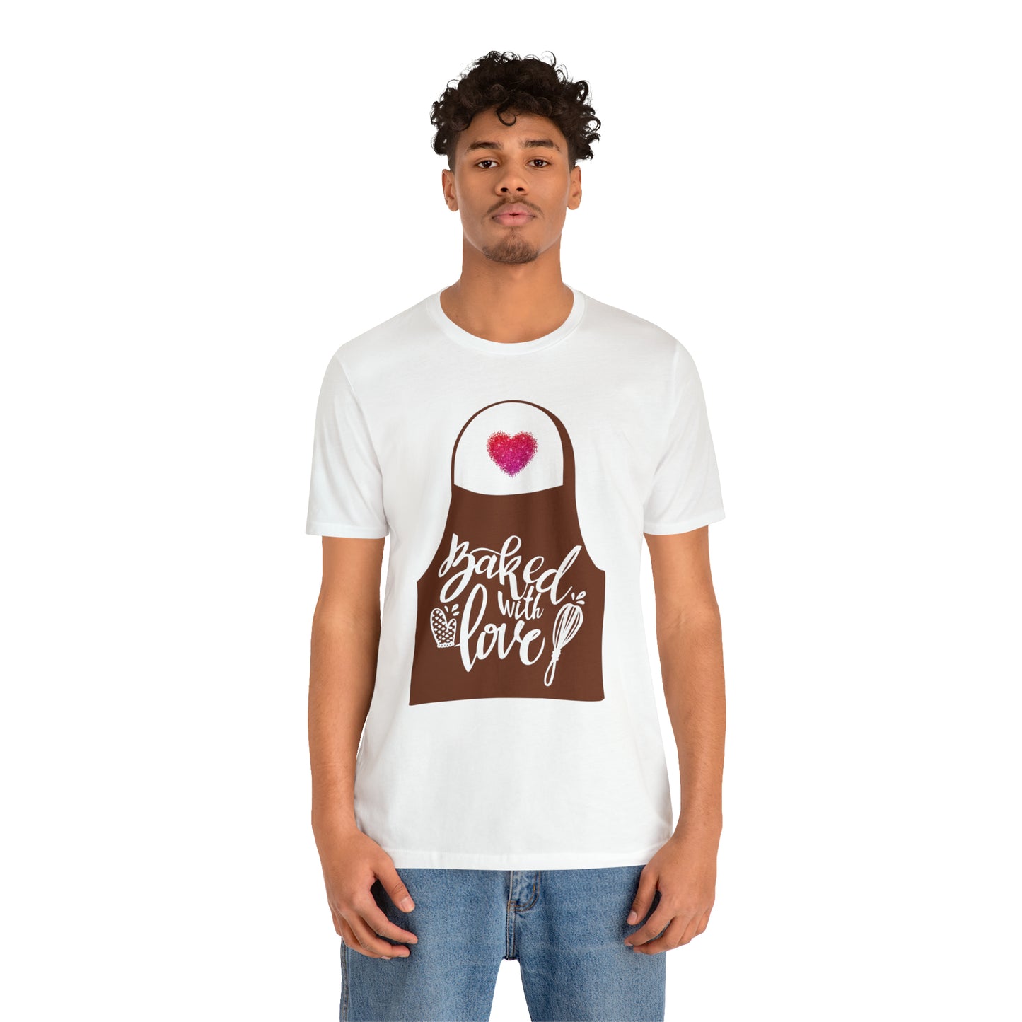 “Baked With Love” Apron image - Bella + Canvas 3001 Unisex Jersey Short Sleeve Tee