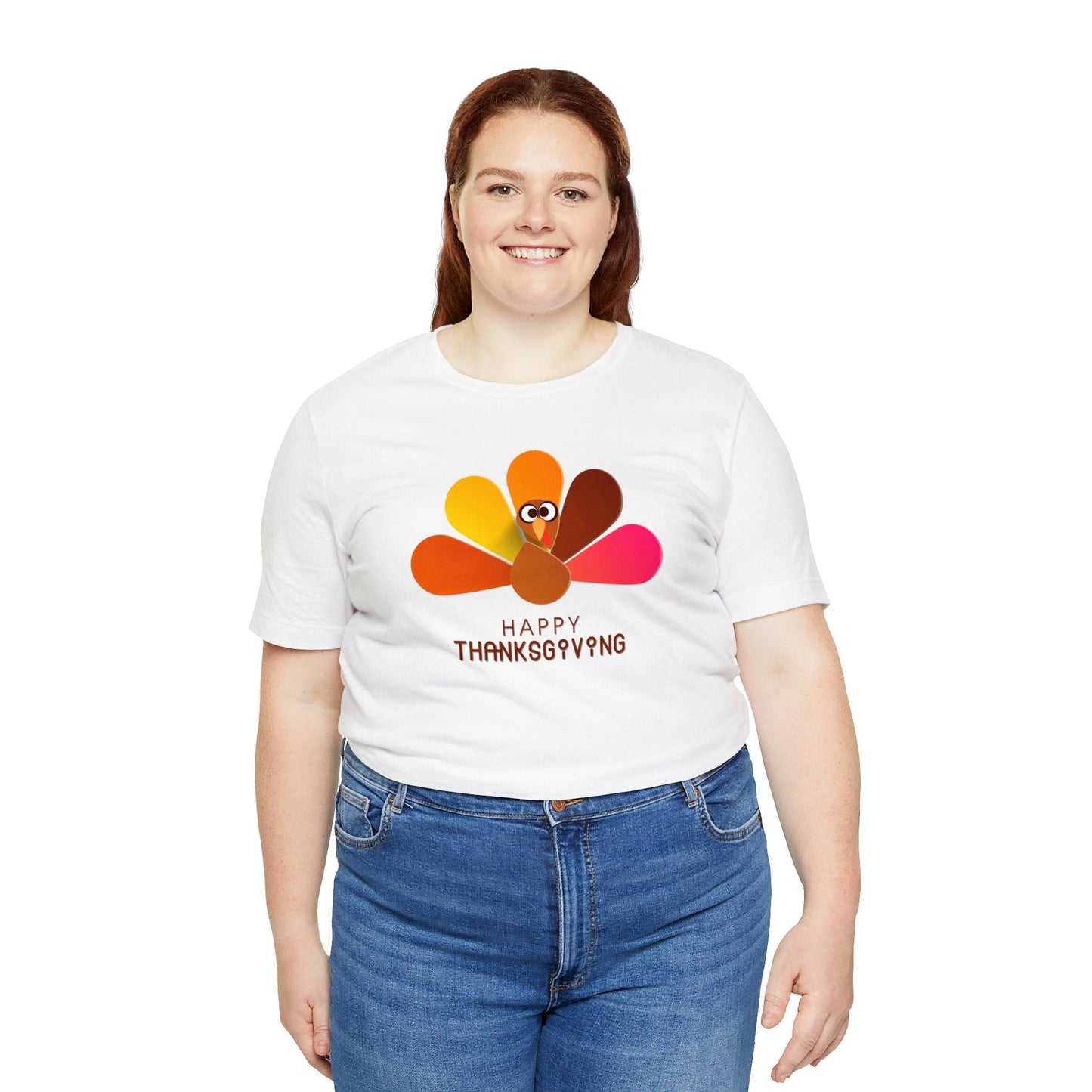 Happy Thanksgiving: “Happy Thanksgiving” Peacock-Style Turkey T-Shirt