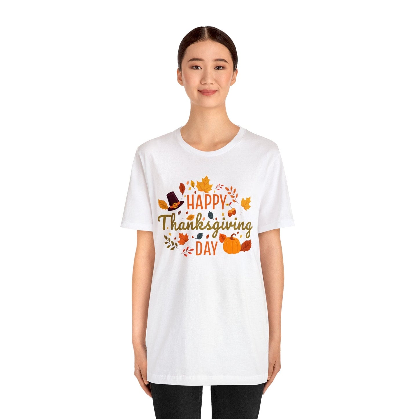 Happy Thanksgiving: “Happy Thanksgiving Day” w/Potpourri Design T-Shirt
