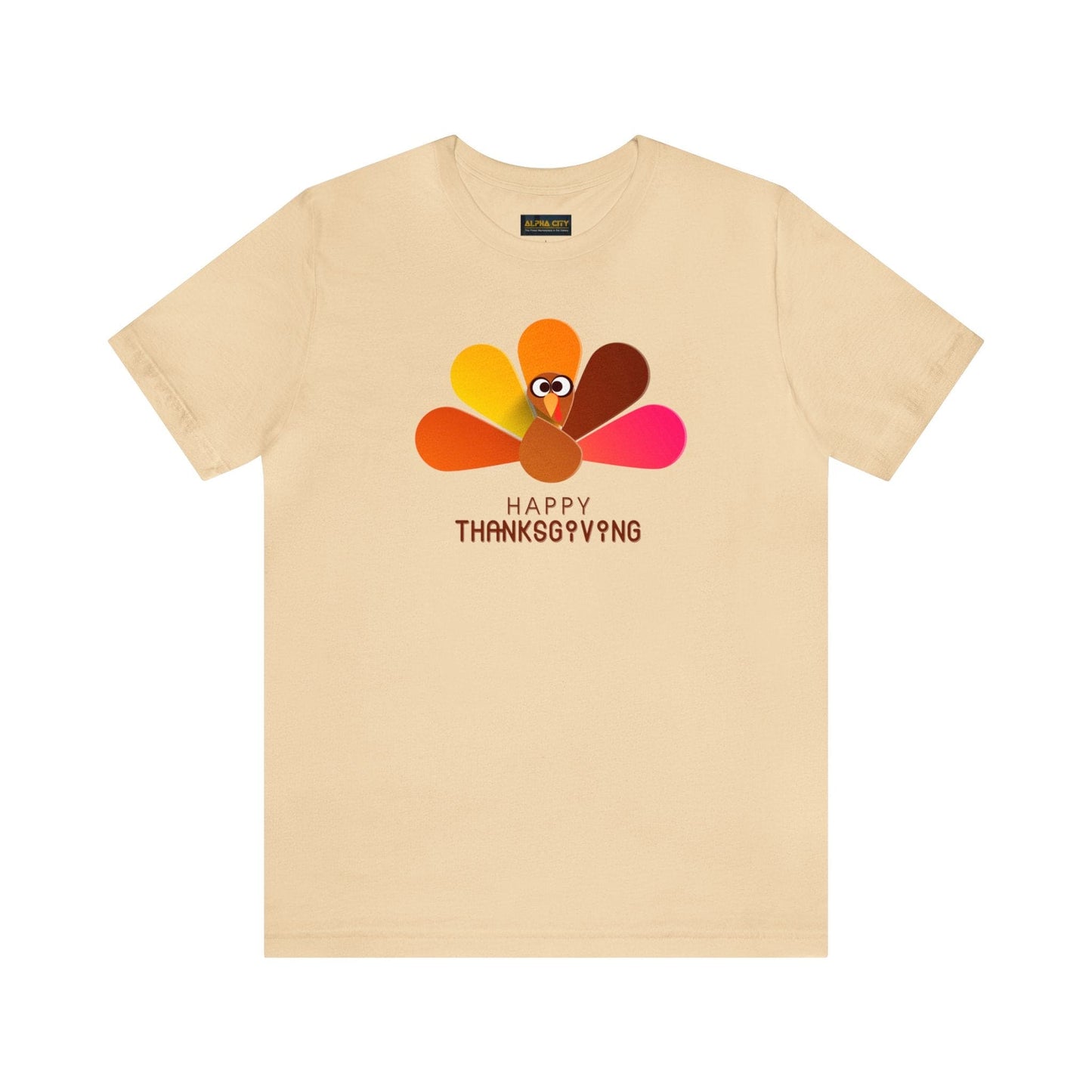 Happy Thanksgiving: “Happy Thanksgiving” Peacock-Style Turkey T-Shirt