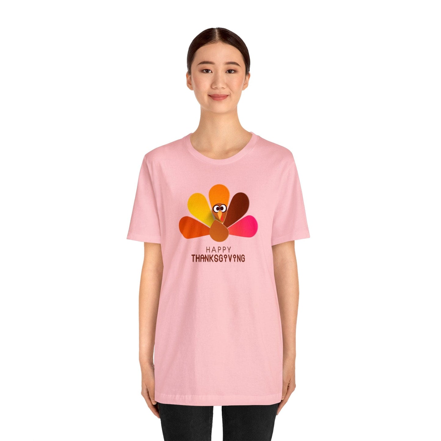 Happy Thanksgiving: “Happy Thanksgiving” Peacock-Style Turkey T-Shirt