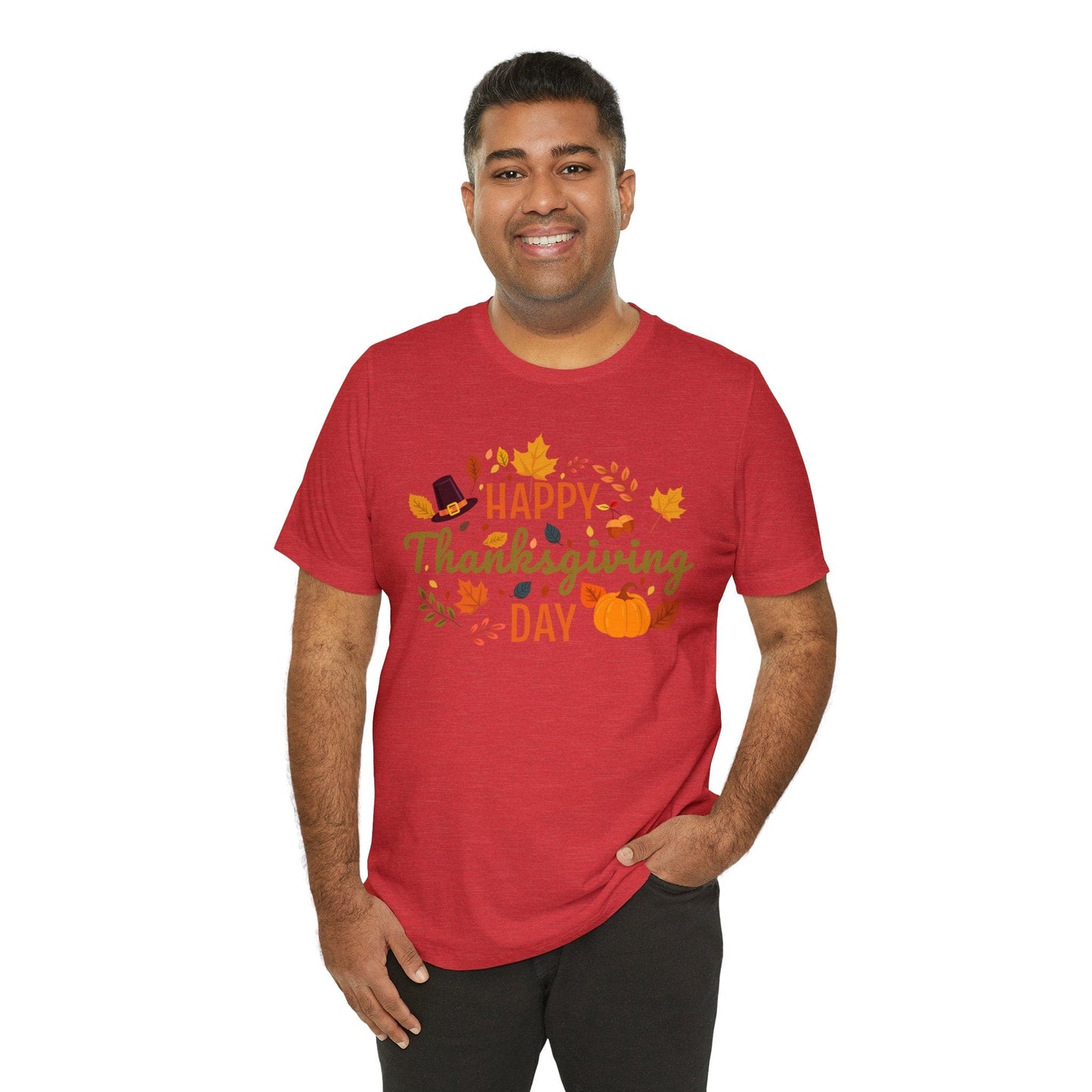 Happy Thanksgiving: “Happy Thanksgiving Day” w/Potpourri Design T-Shirt