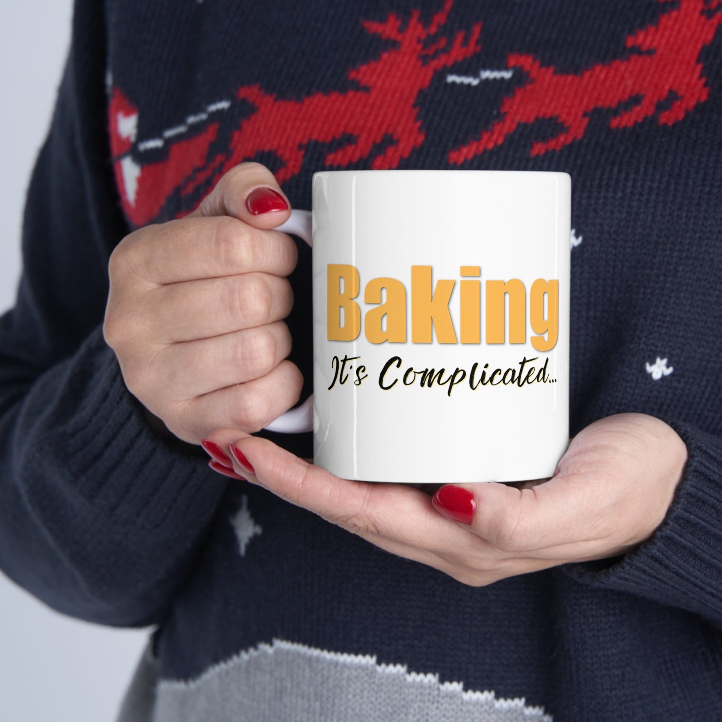“Baking: It's Complicated...” Glossy White Ceramic Mug 11oz