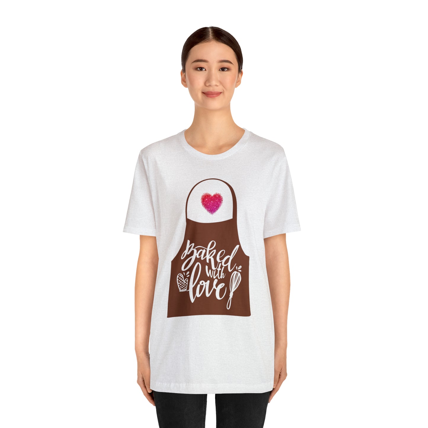 “Baked With Love” Apron image - Bella + Canvas 3001 Unisex Jersey Short Sleeve Tee