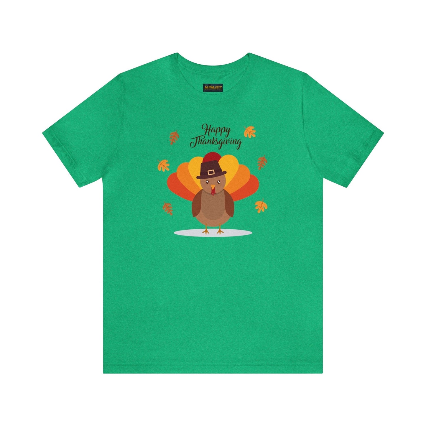 Happy Thanksgiving: “Happy Thanksgiving” w/Cheerful Turkey Design T-Shirt