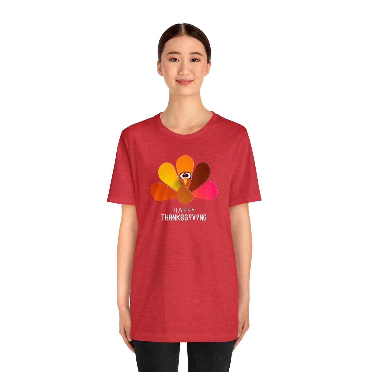 Happy Thanksgiving: “Happy Thanksgiving” Peacock-Style Turkey T-Shirt