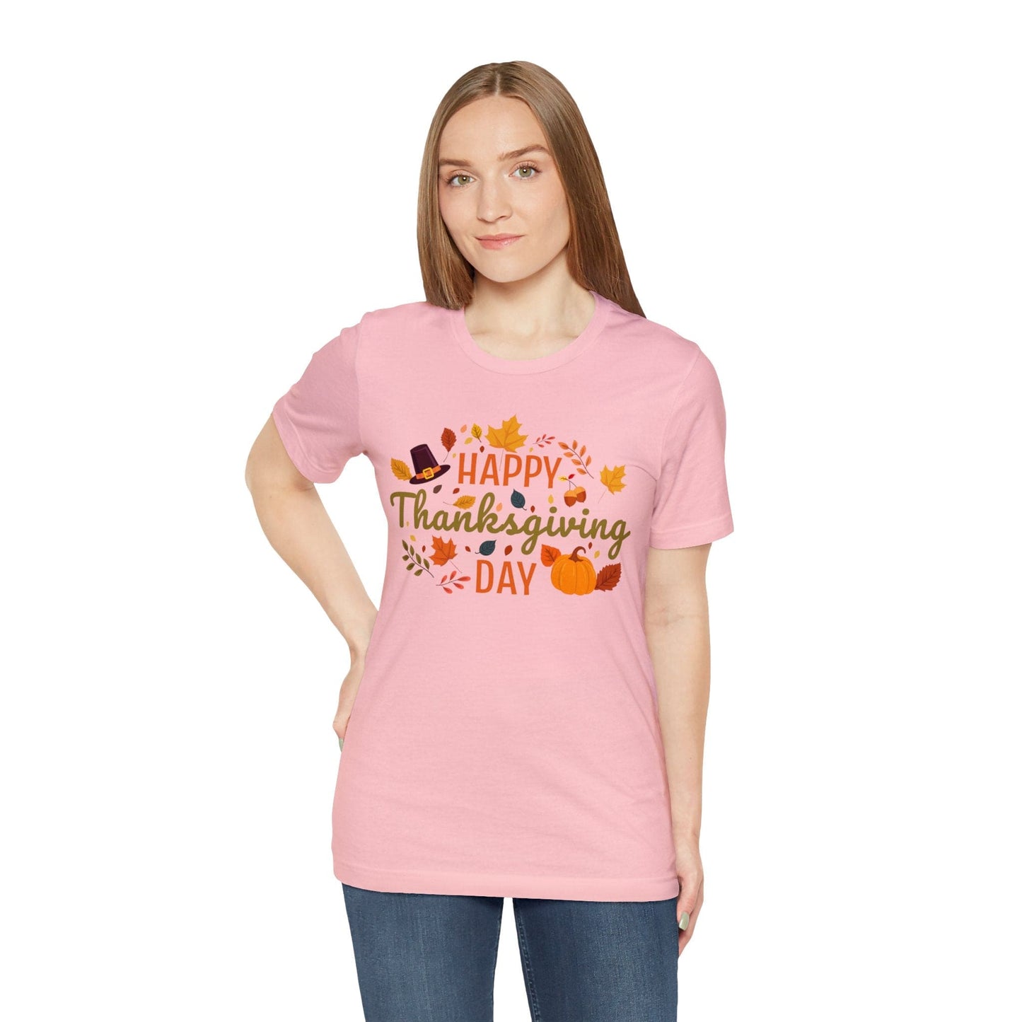 Happy Thanksgiving: “Happy Thanksgiving Day” w/Potpourri Design T-Shirt
