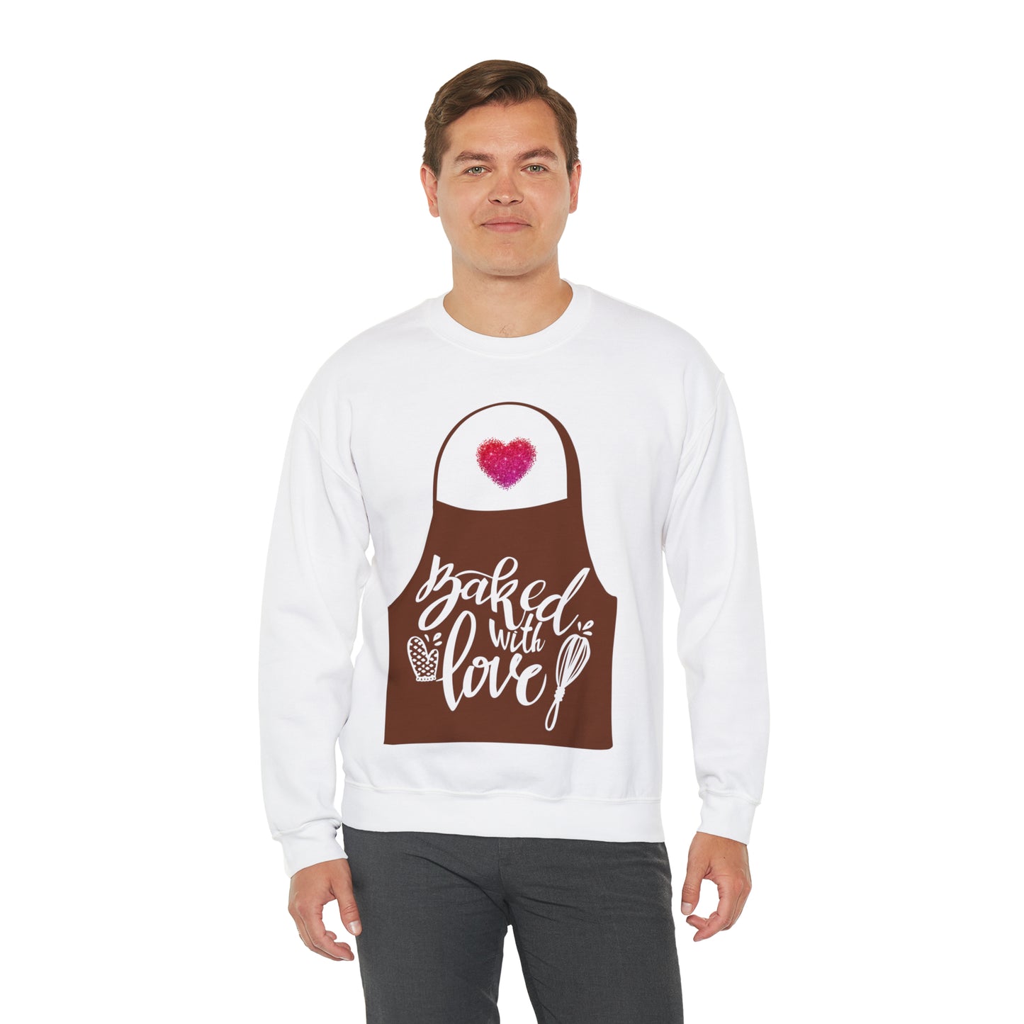 “Baked With Love” Apron image - Gildan 18000 Unisex Heavy Blend™ Crewneck Sweatshirt