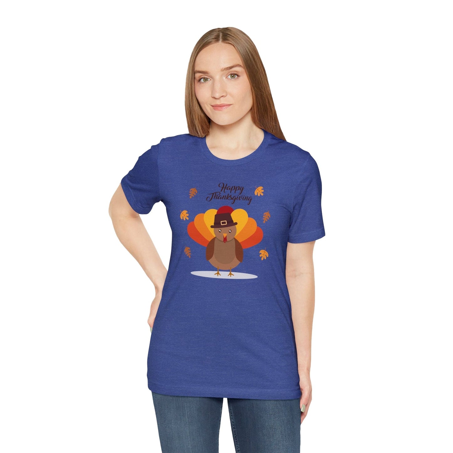 Happy Thanksgiving: “Happy Thanksgiving” w/Cheerful Turkey Design T-Shirt