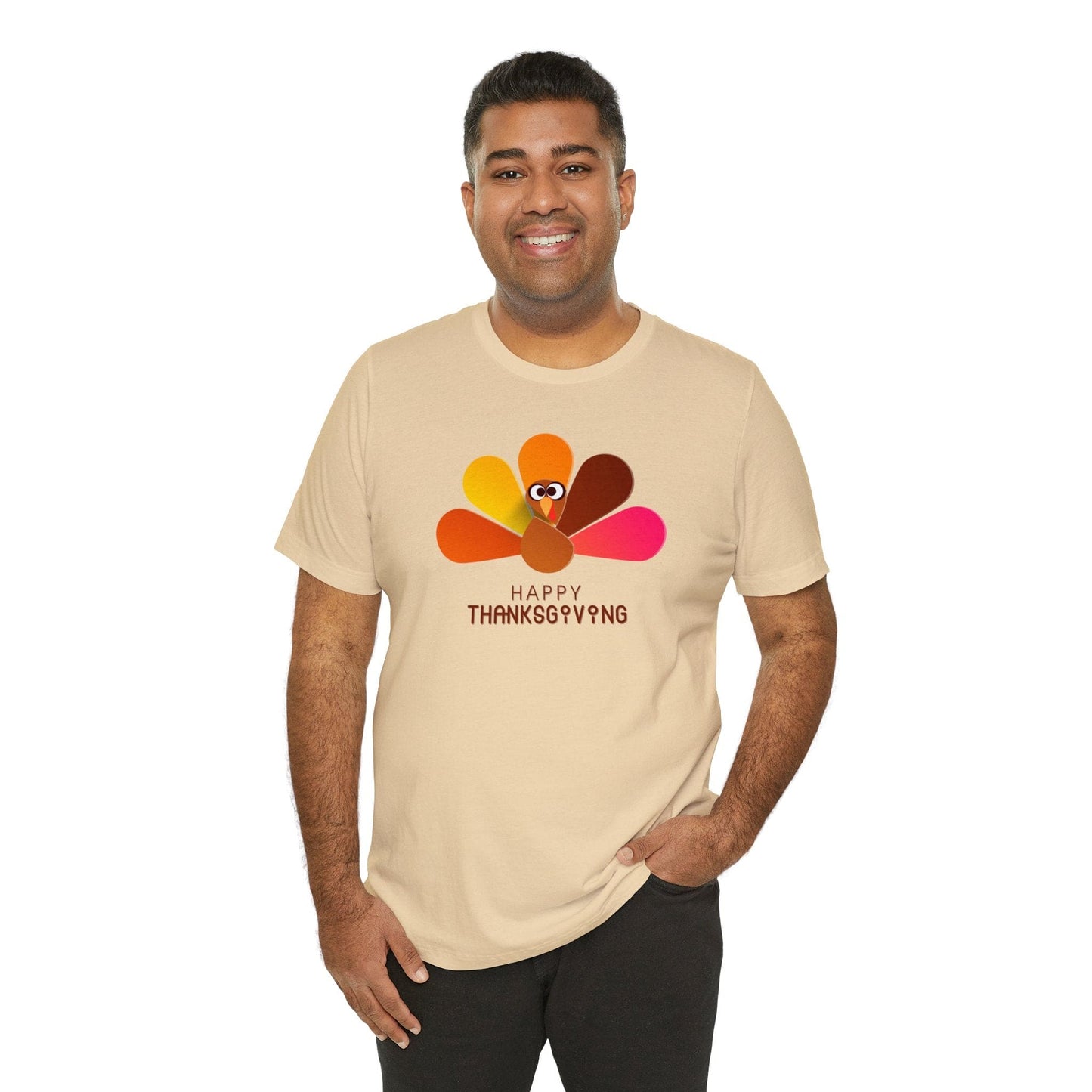 Happy Thanksgiving: “Happy Thanksgiving” Peacock-Style Turkey T-Shirt