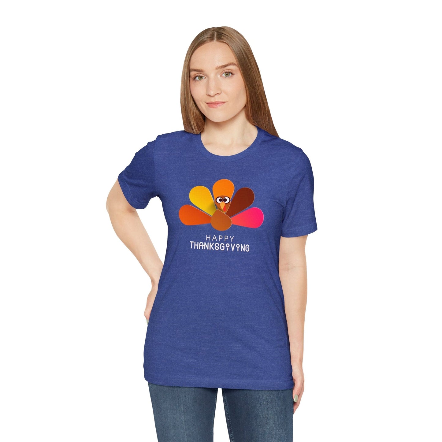 Happy Thanksgiving: “Happy Thanksgiving” Peacock-Style Turkey T-Shirt