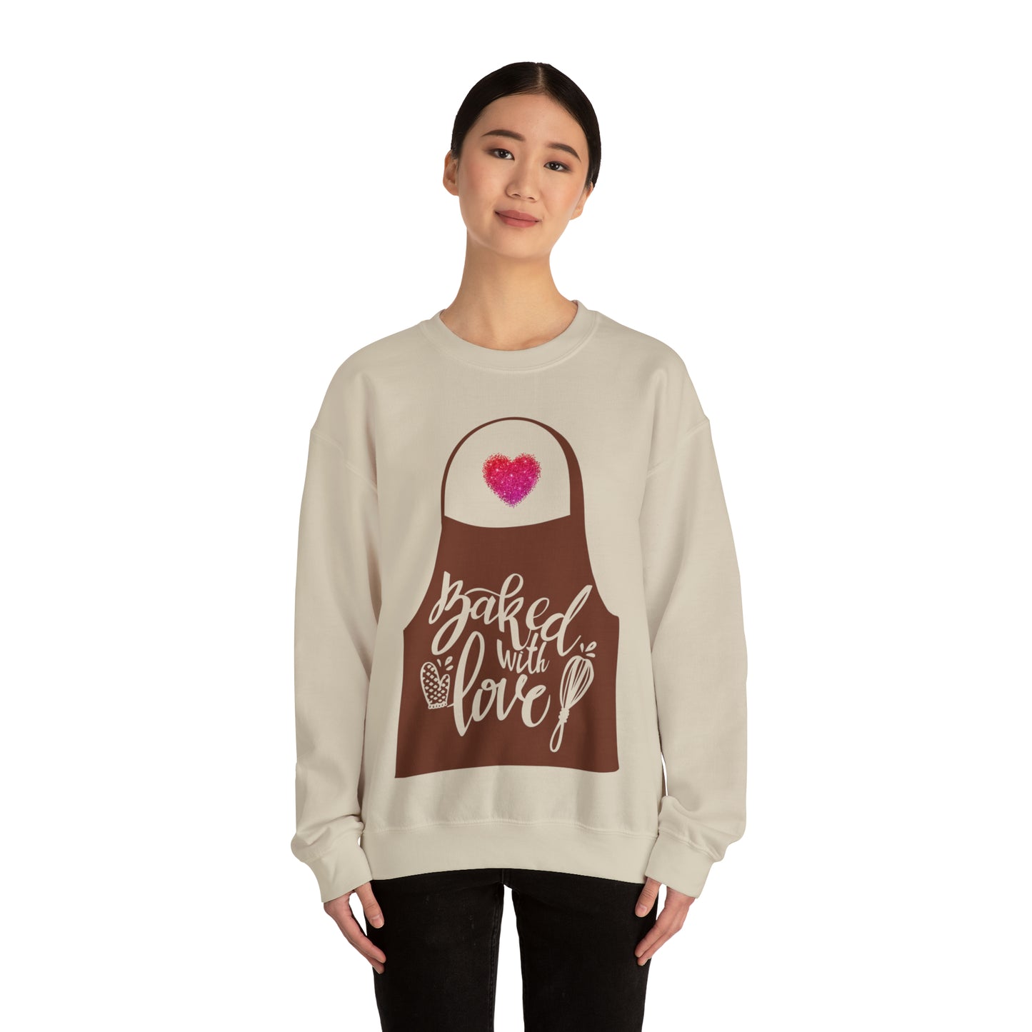 “Baked With Love” Apron image - Gildan 18000 Unisex Heavy Blend™ Crewneck Sweatshirt