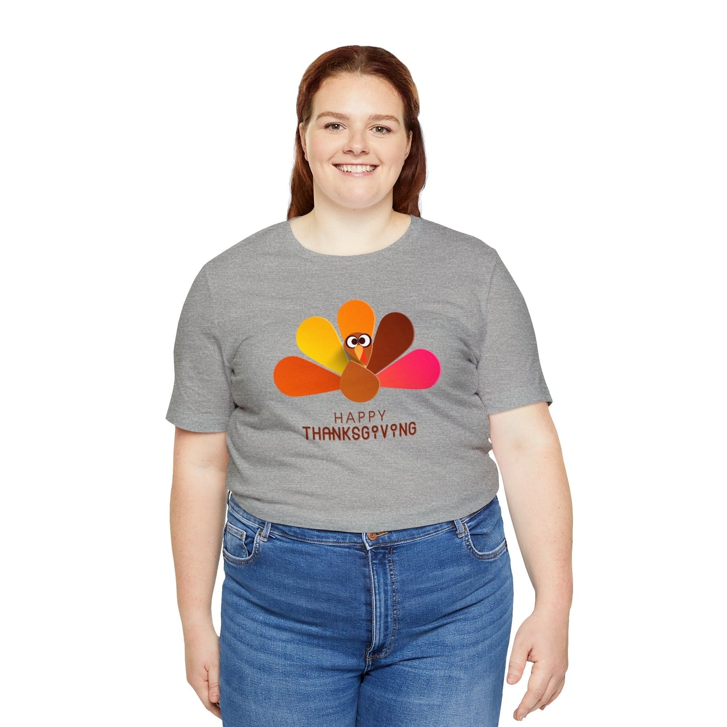 Happy Thanksgiving: “Happy Thanksgiving” Peacock-Style Turkey T-Shirt