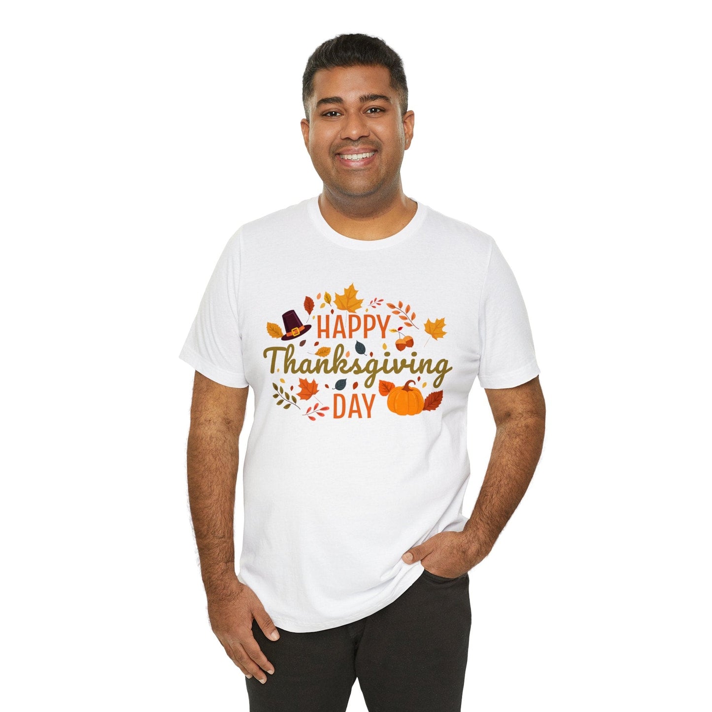 Happy Thanksgiving: “Happy Thanksgiving Day” w/Potpourri Design T-Shirt