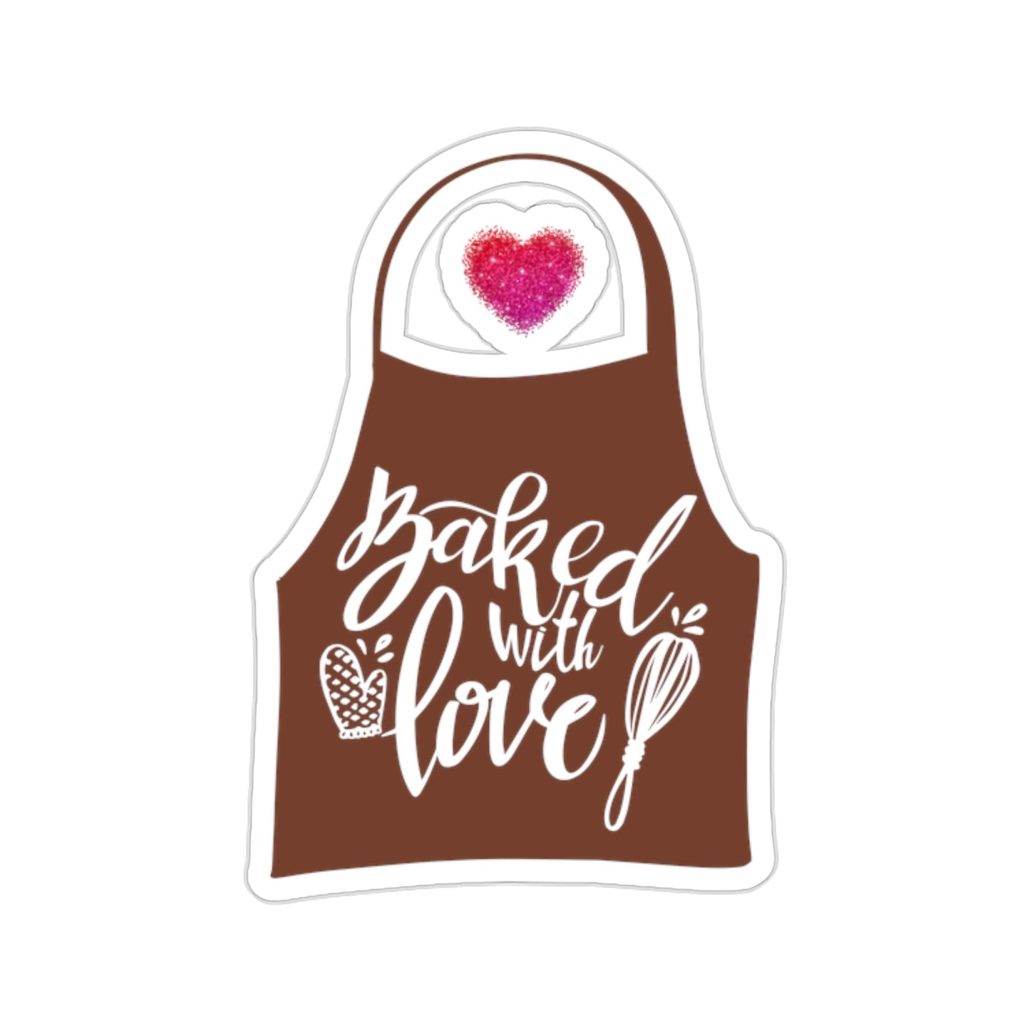 “Baked With Love” Apron image - Kiss-Cut Stickers