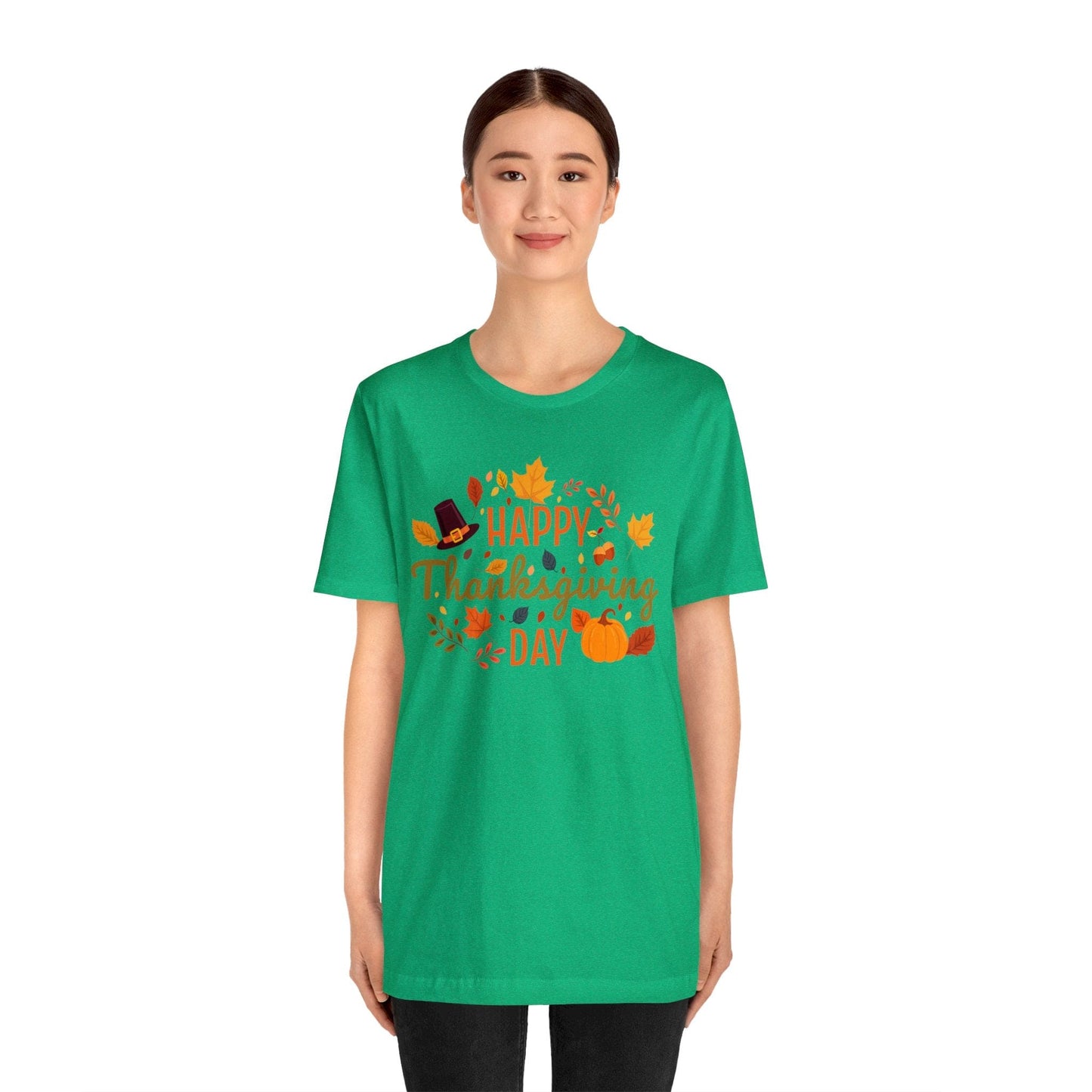 Happy Thanksgiving: “Happy Thanksgiving Day” w/Potpourri Design T-Shirt