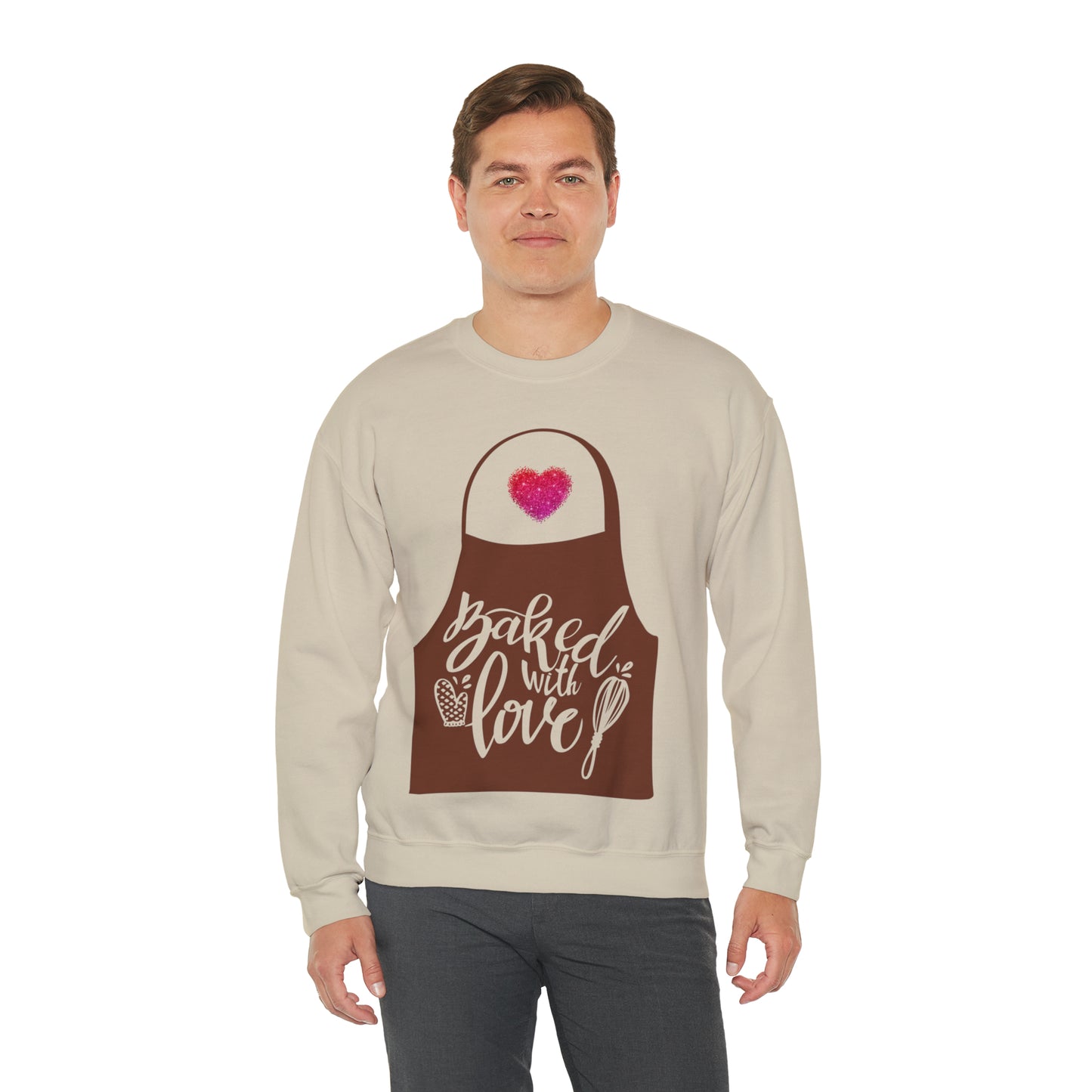 “Baked With Love” Apron image - Gildan 18000 Unisex Heavy Blend™ Crewneck Sweatshirt