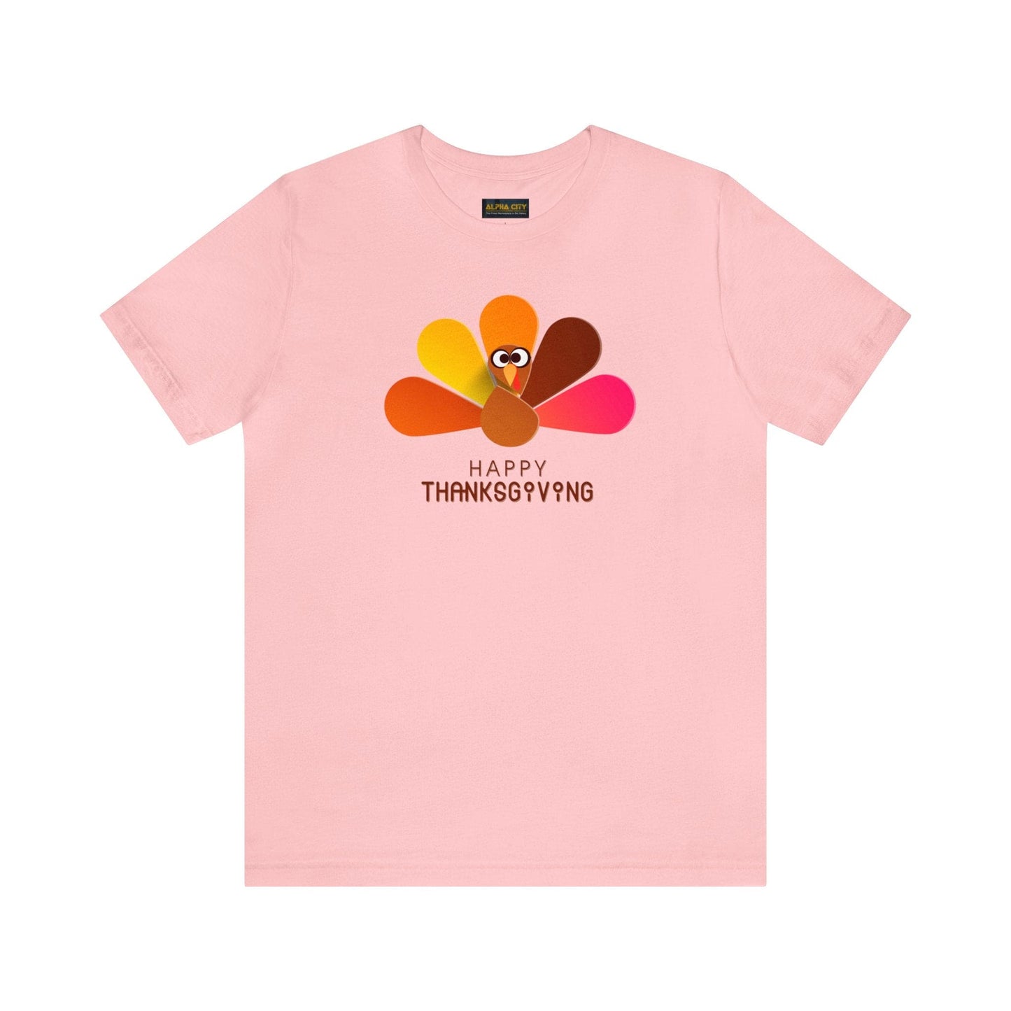 Happy Thanksgiving: “Happy Thanksgiving” Peacock-Style Turkey T-Shirt