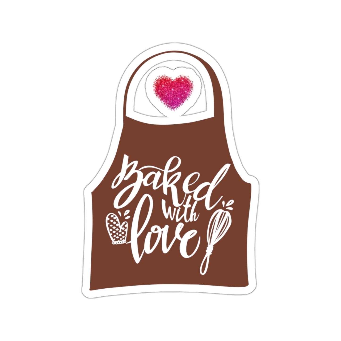 “Baked With Love” Apron image - Kiss-Cut Stickers