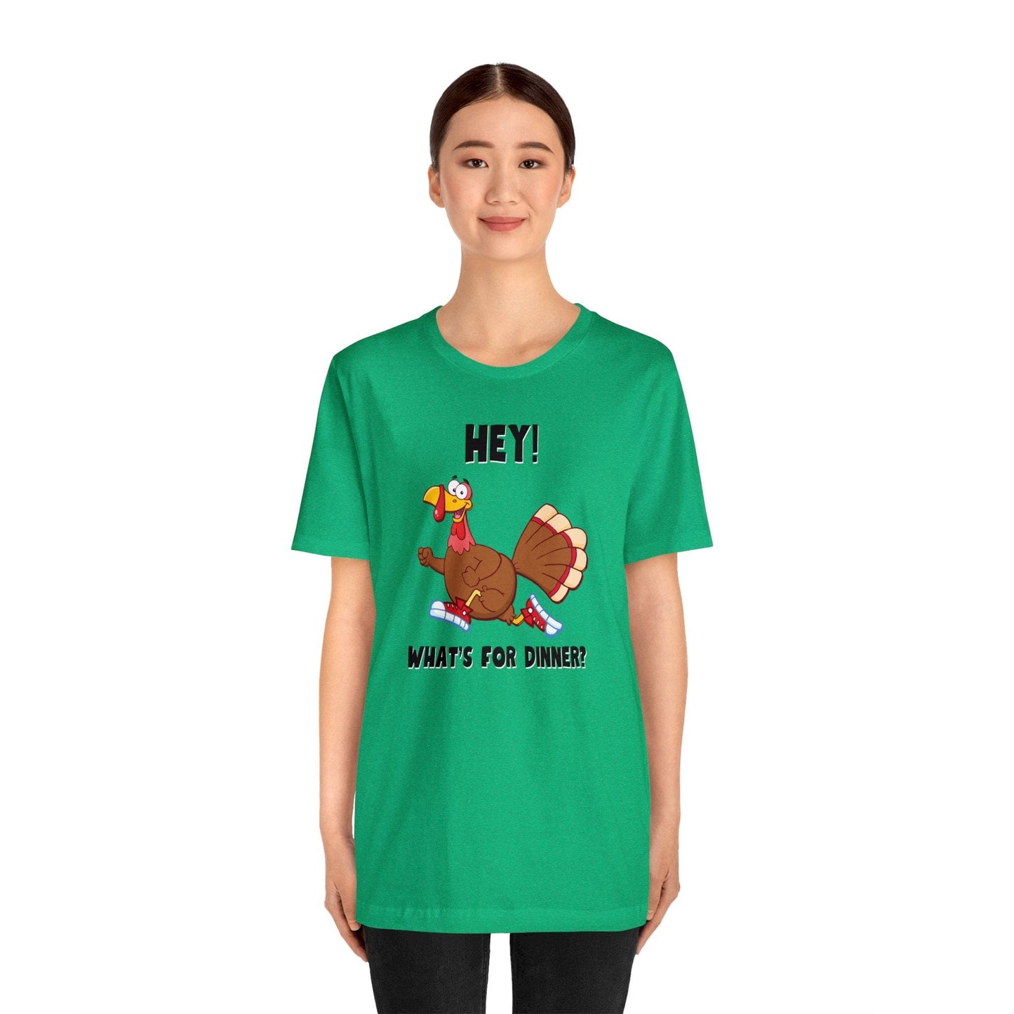 Jerky Turkey: “Hey! What's for Dinner?” Thanksgiving Novelty T-Shirt