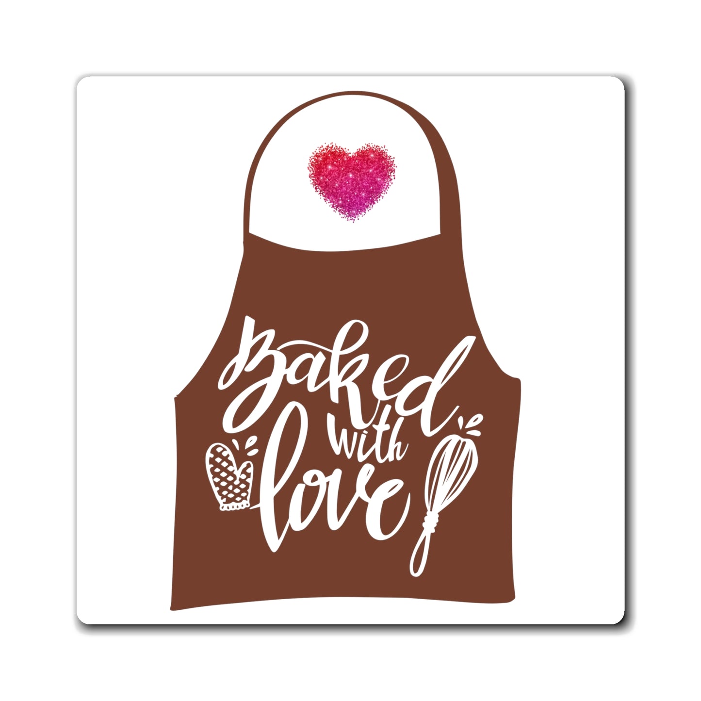 “Baked With Love” Apron image - Square Magnet