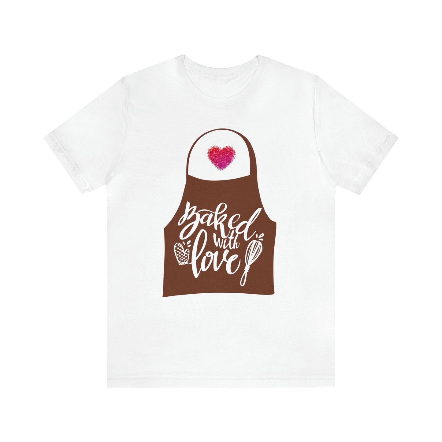 “Baked With Love” Apron image - Bella + Canvas 3001 Unisex Jersey Short Sleeve Tee