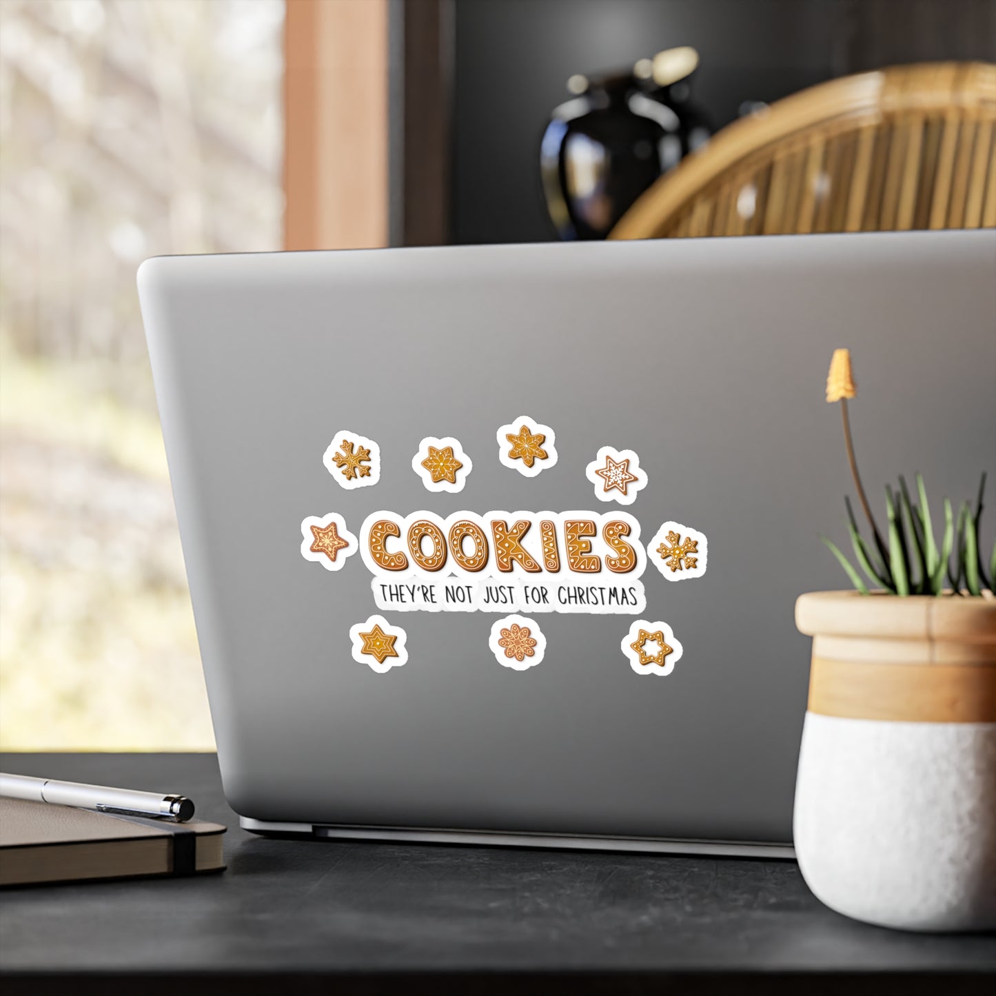 “Cookies: They're Not Just for Christmas” Kiss-Cut Vinyl Decal