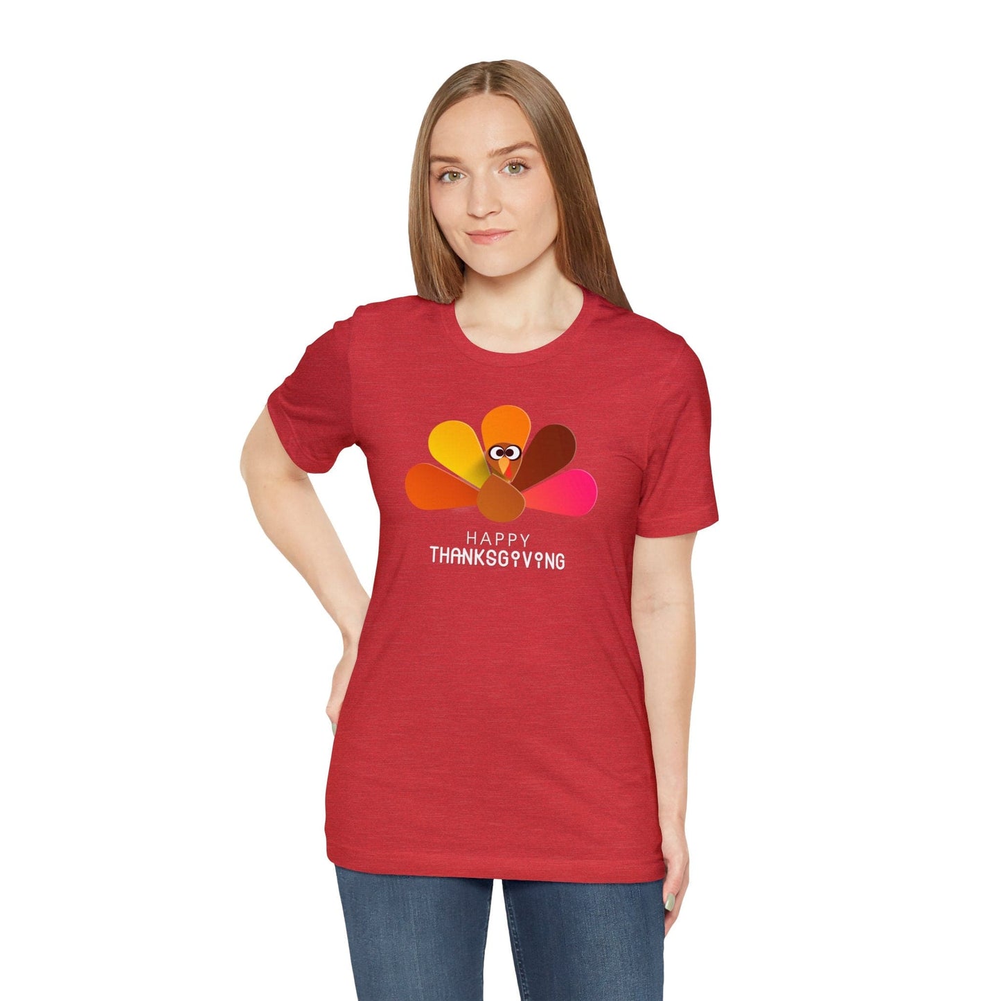 Happy Thanksgiving: “Happy Thanksgiving” Peacock-Style Turkey T-Shirt