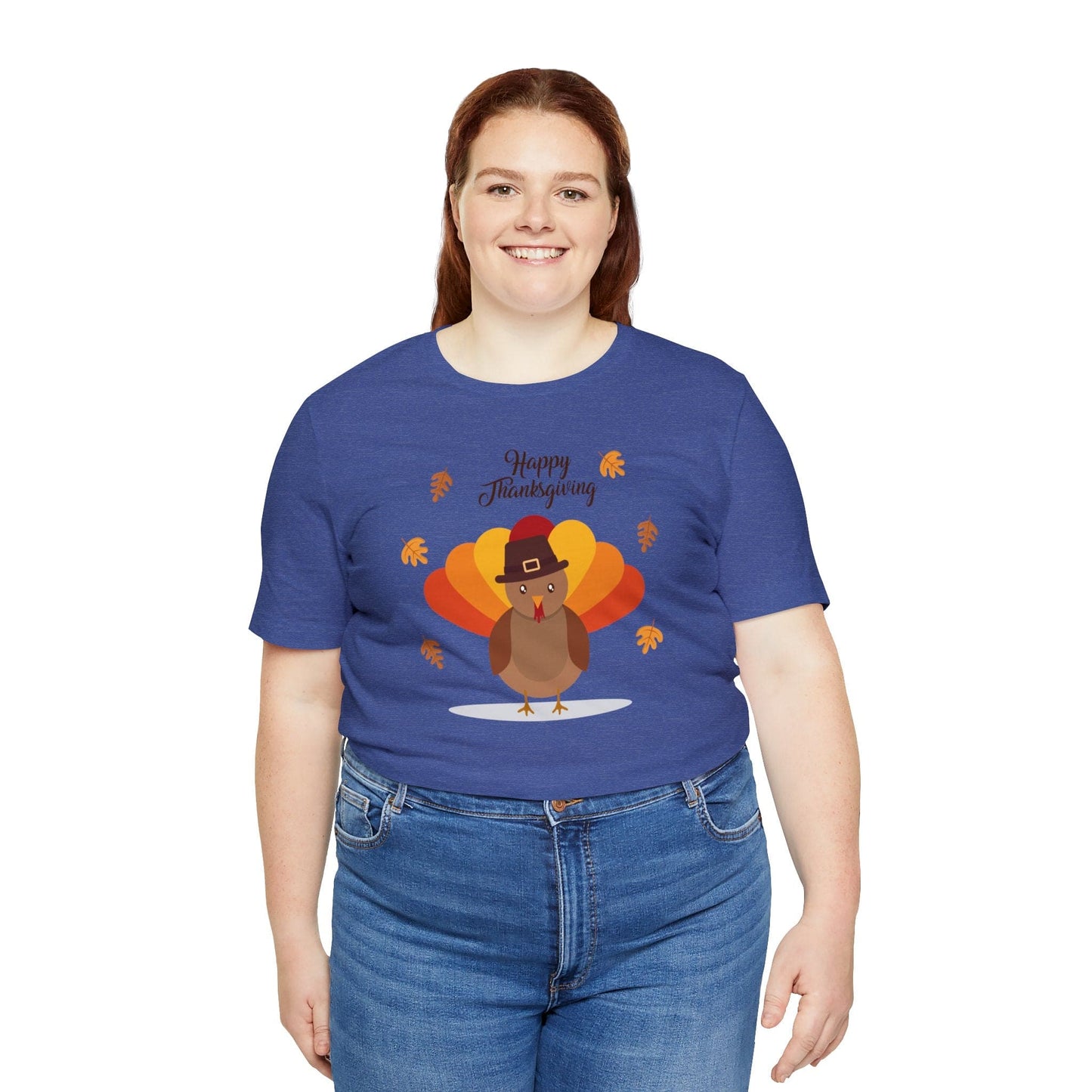 Happy Thanksgiving: “Happy Thanksgiving” w/Cheerful Turkey Design T-Shirt